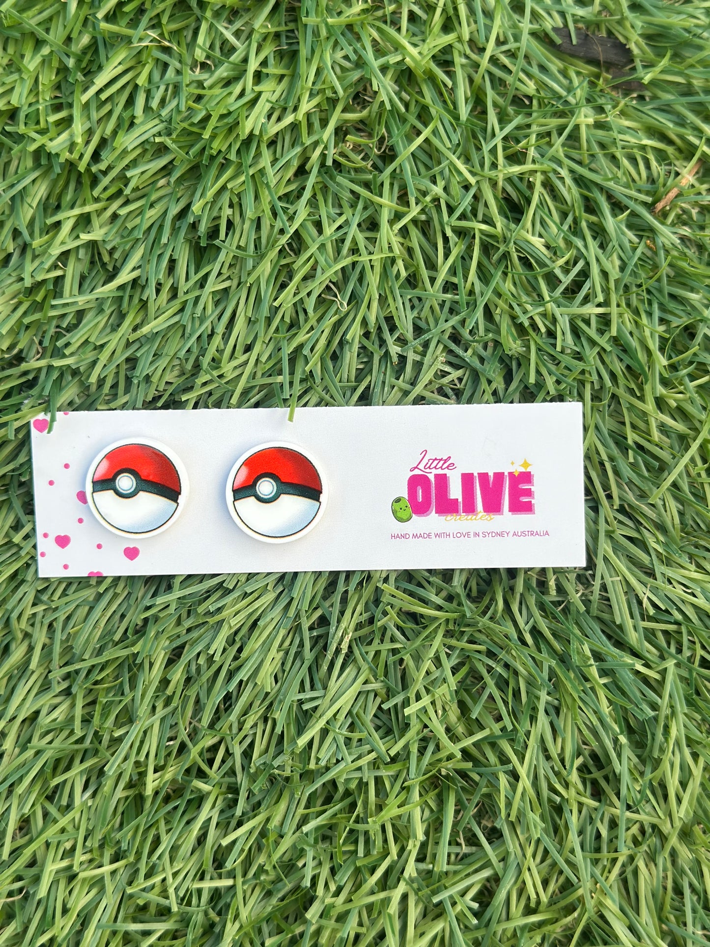 Pokéball Stud Earrings – Cute Pokémon Inspired 15mm Studs