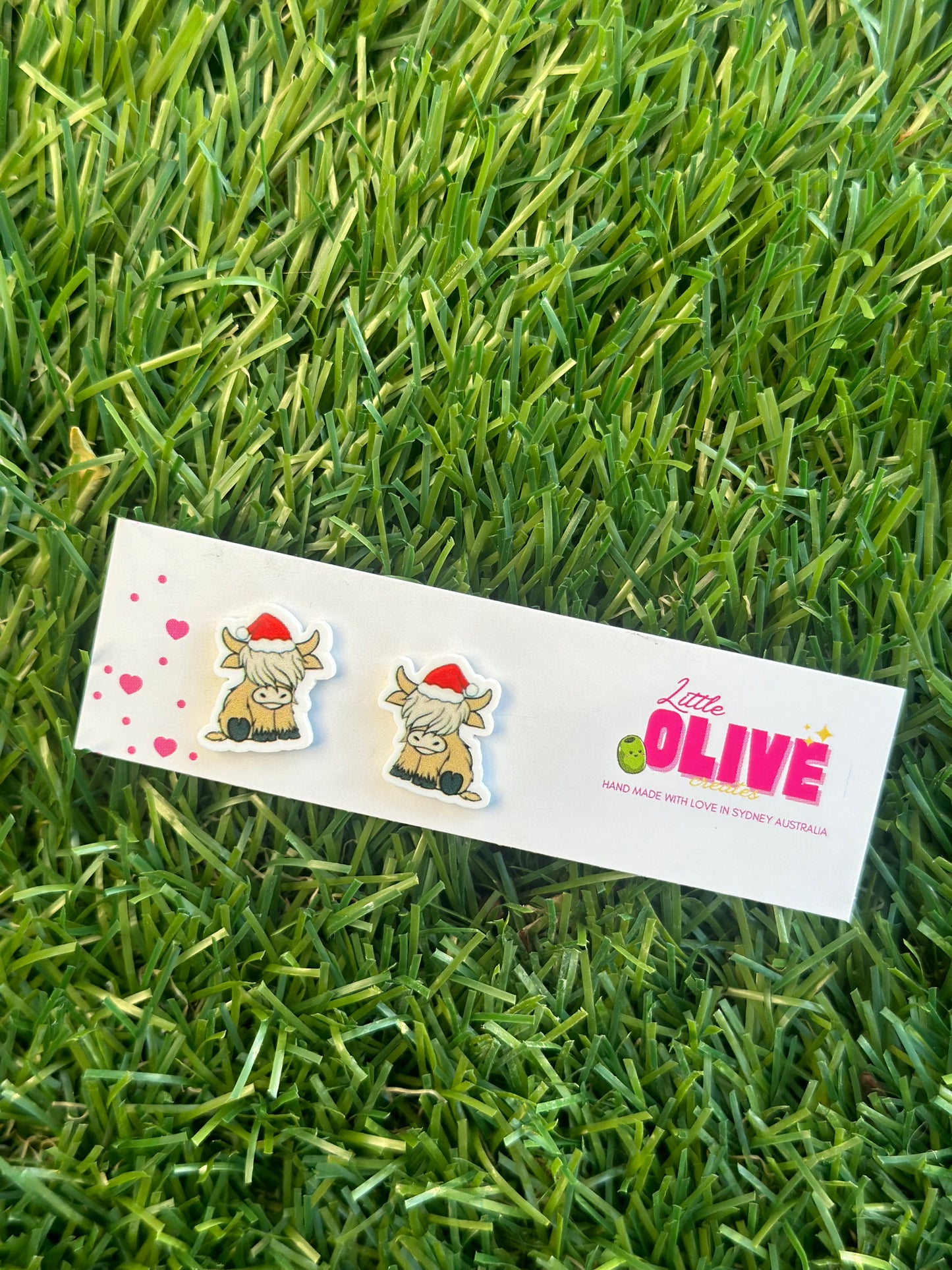 Highland Cow Christmas Dangle & Stud Earrings – Festive Fun! 🎄🐮