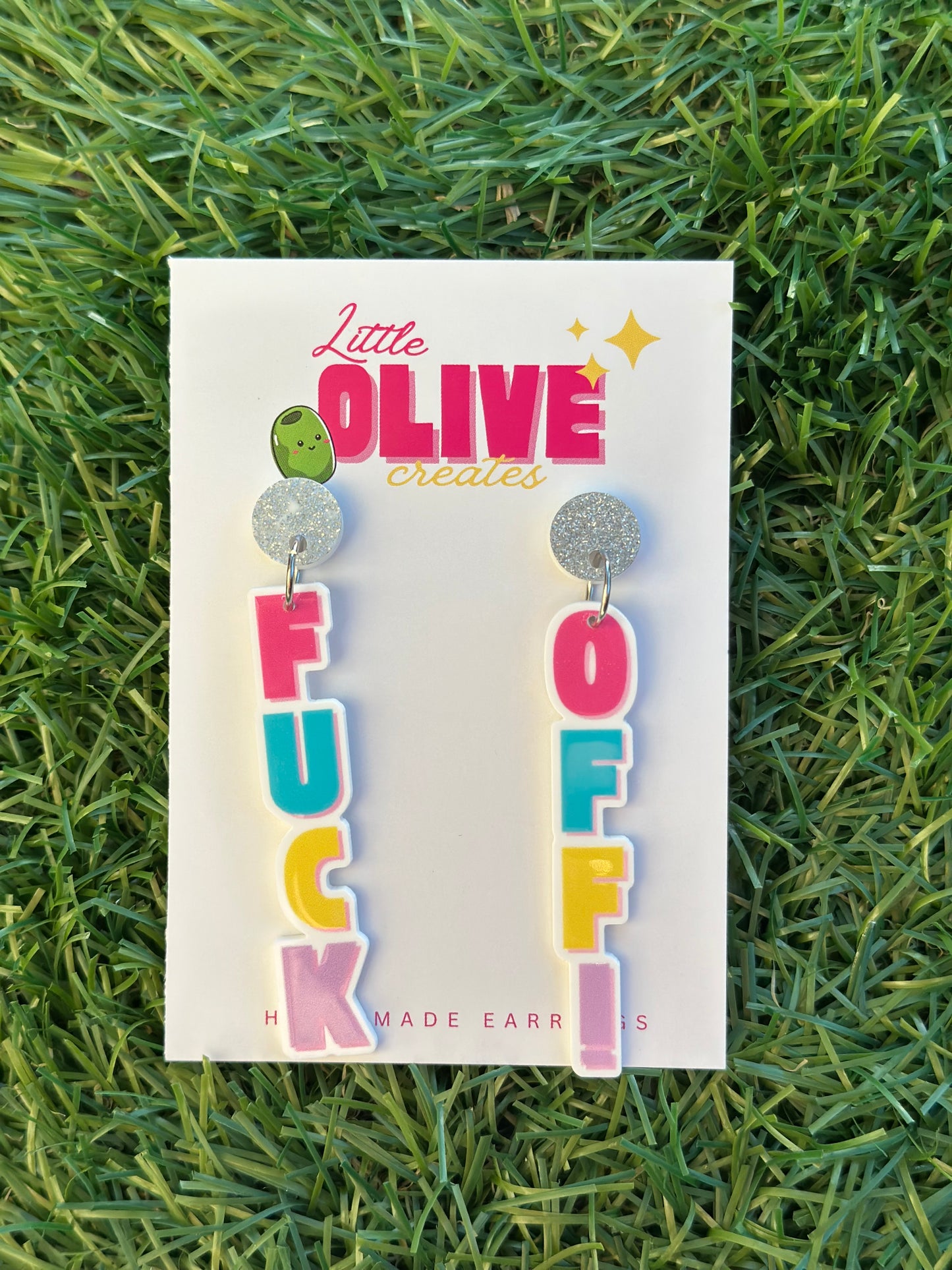 Fuck Off! Statement Acrylic Dangle Earrings (NSFW)