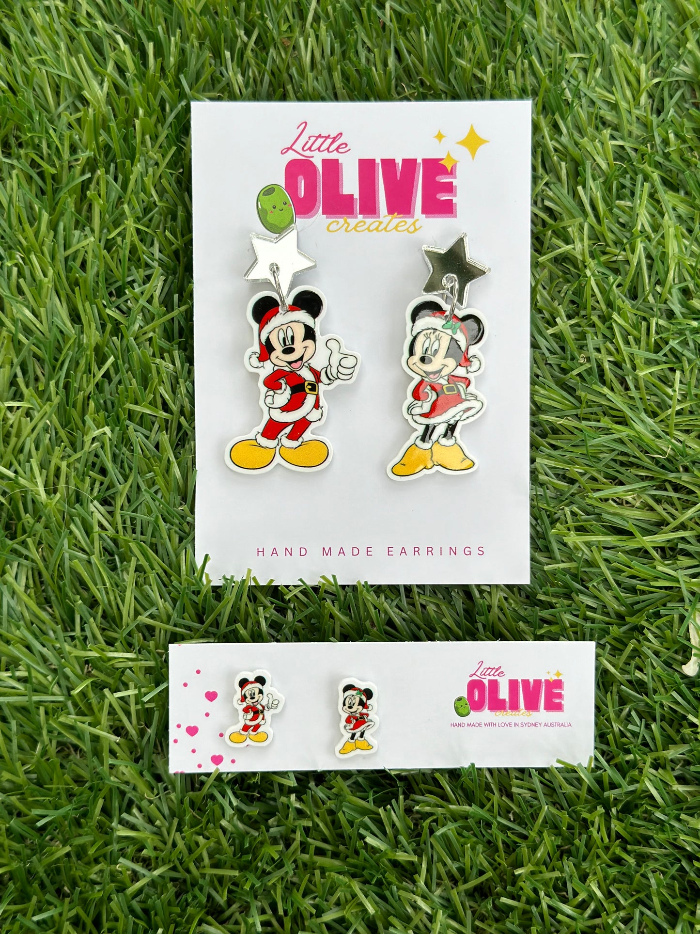 Charming Mouse-Inspired Christmas Dangle Earrings