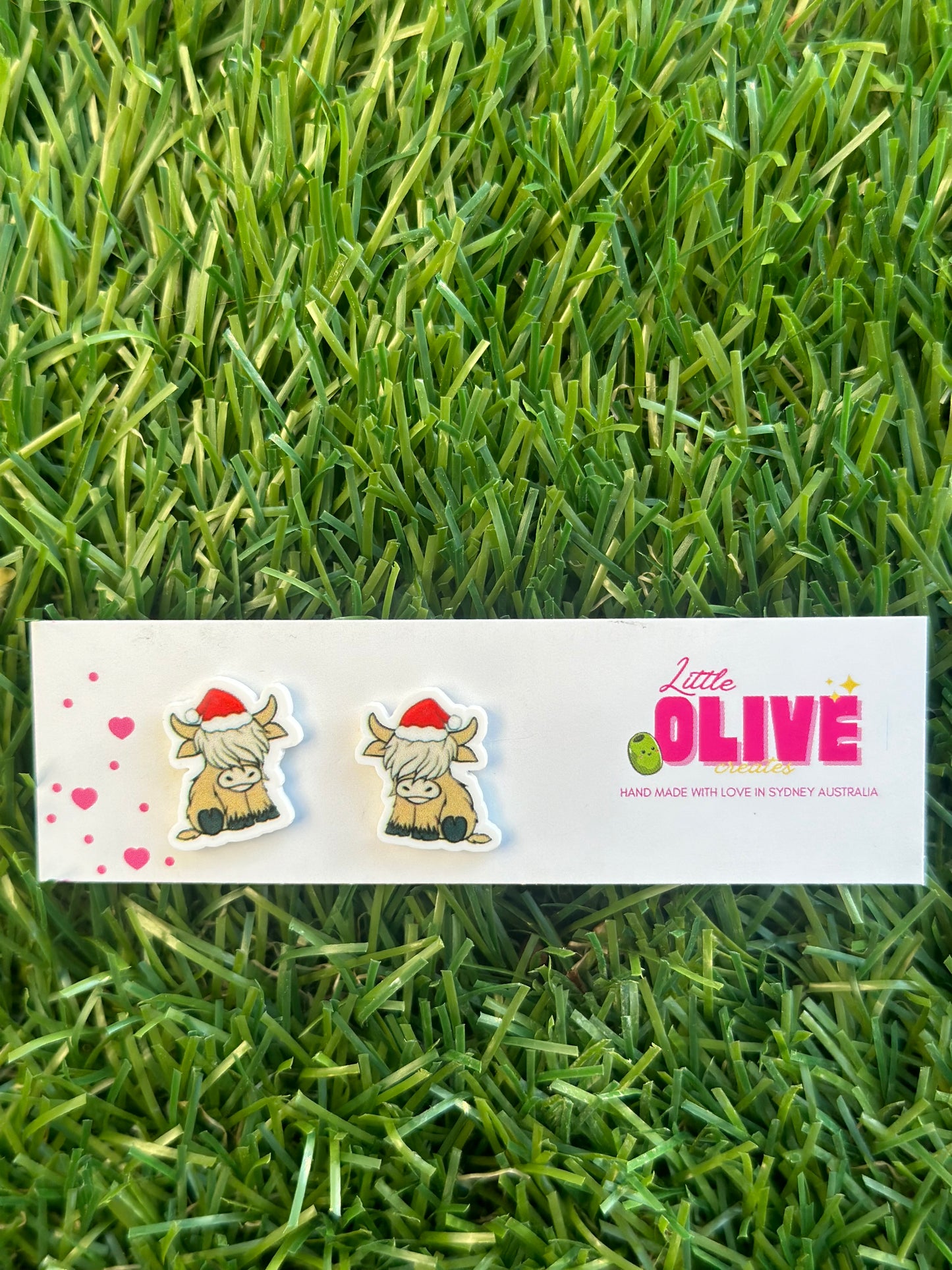 Highland Cow Christmas Dangle & Stud Earrings – Festive Fun! 🎄🐮