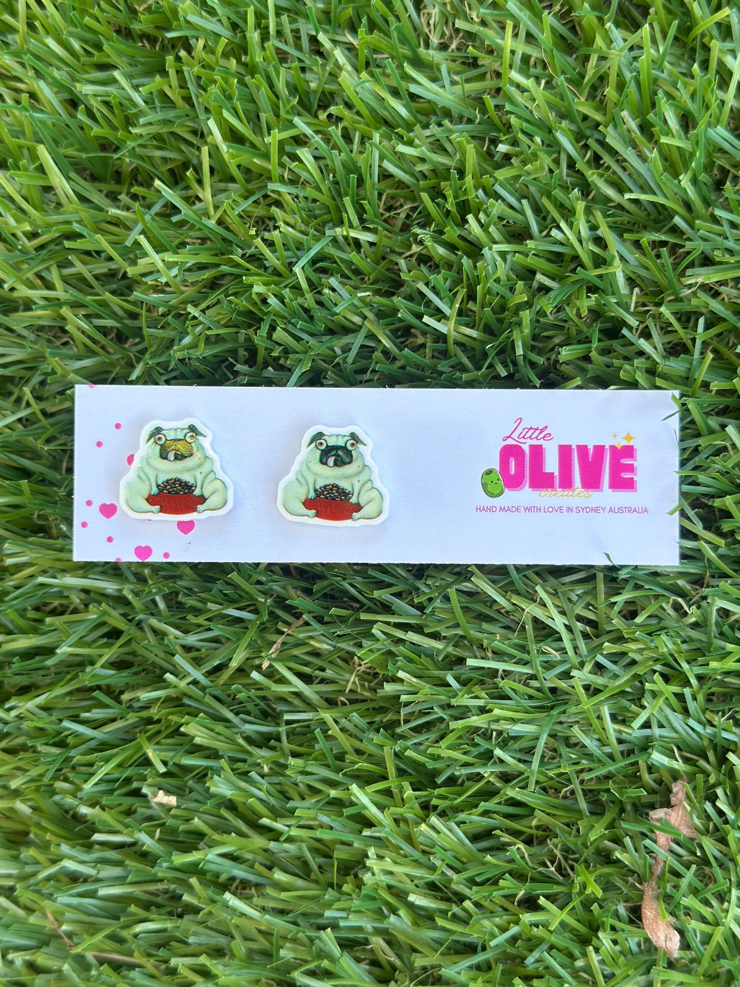 Pig the Pug Stud Earrings