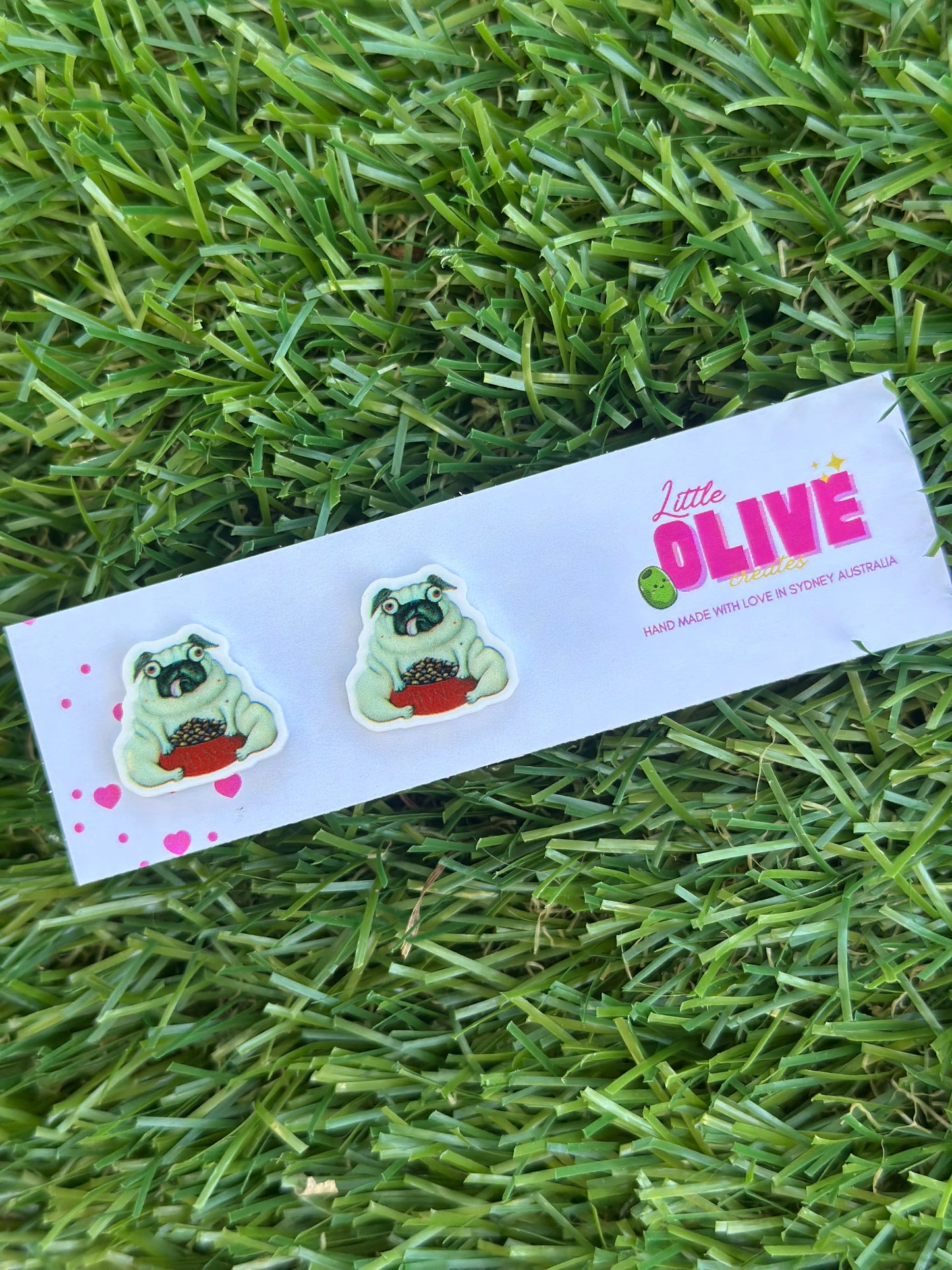 Pig the Pug Stud Earrings