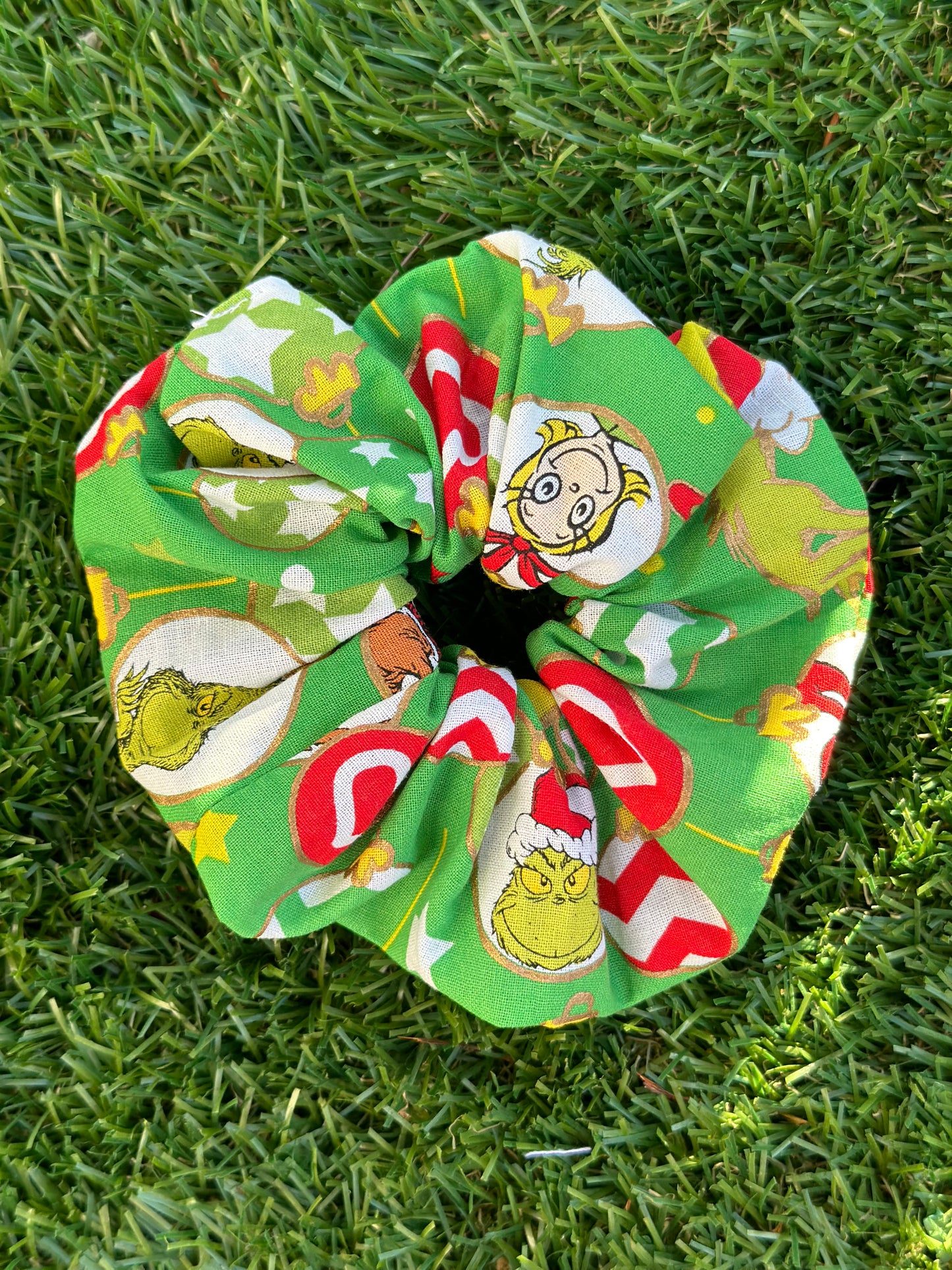 The Christmas Grinch Hand Made Cotton Scrunchie