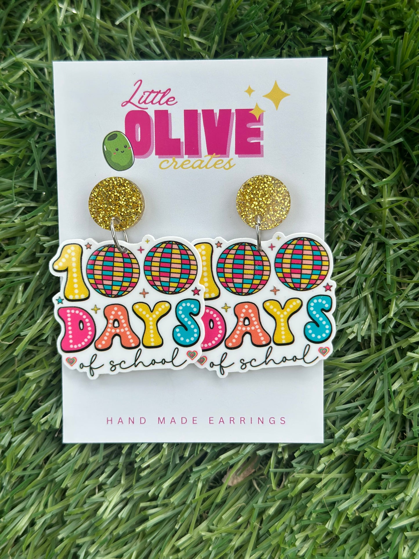 100 Days of School Dangle Earrings