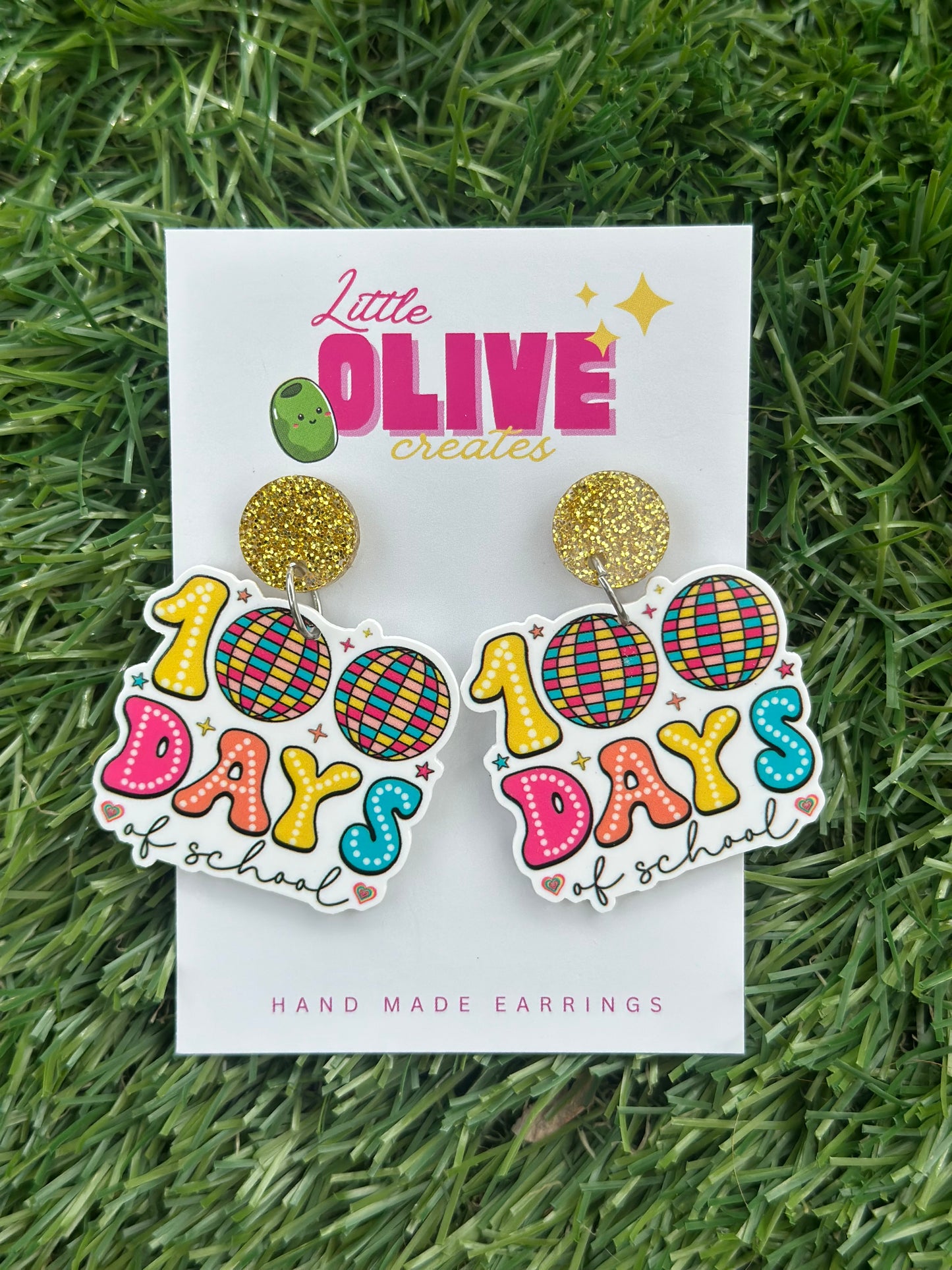 100 Days of School Dangle Earrings