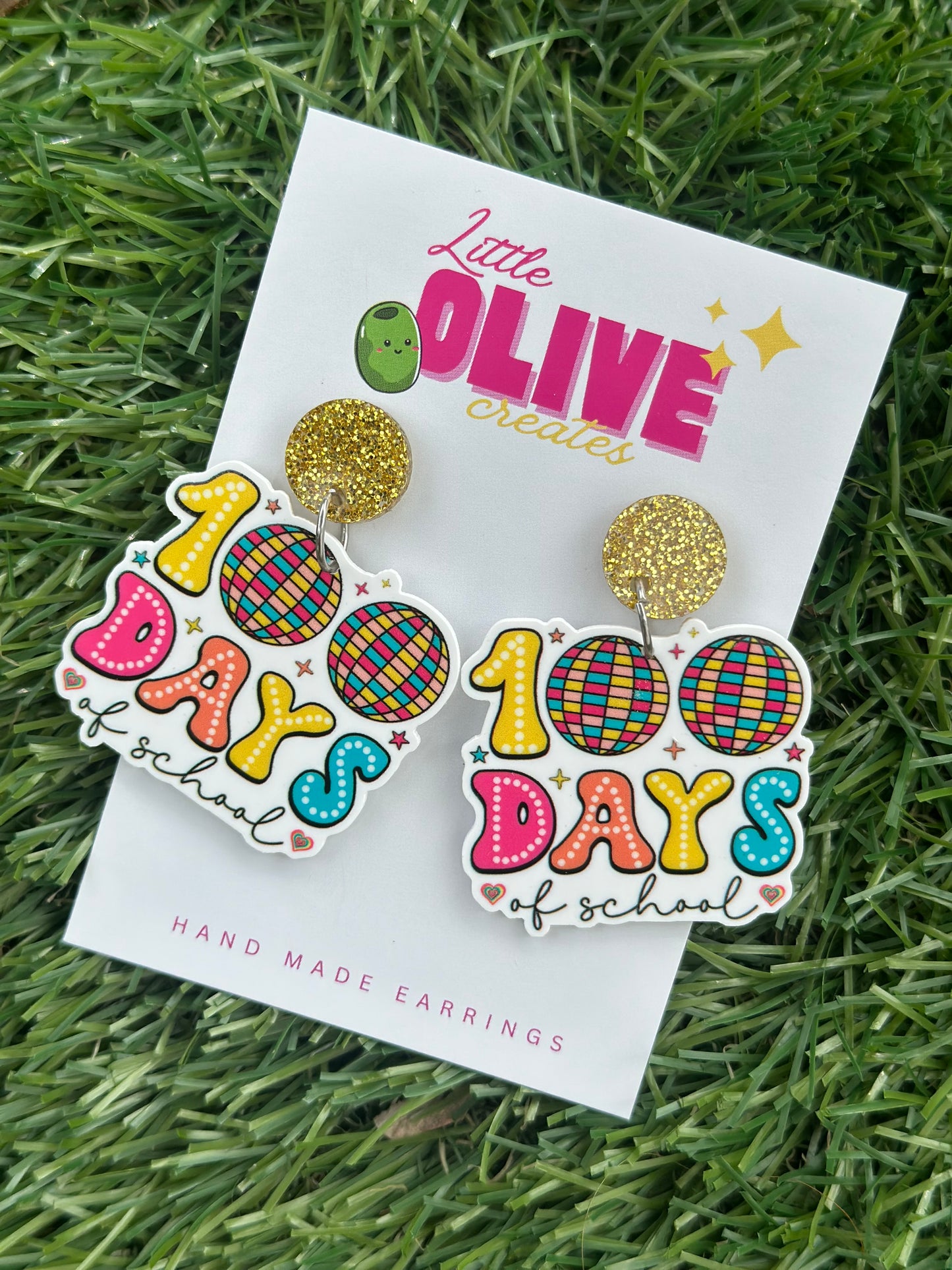 100 Days of School Dangle Earrings