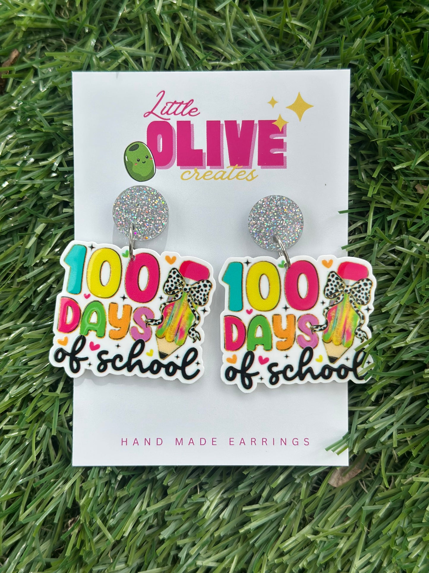 100 Days of School Dangle Earrings