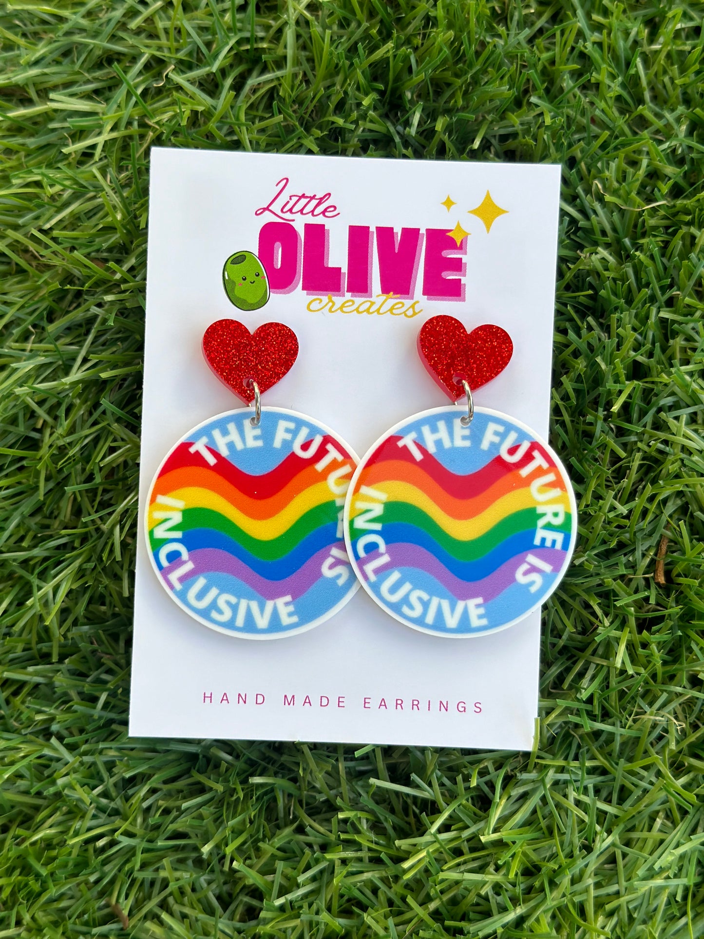 The Future is Inclusive Pride Dangle Earrings - Embrace Diversity!