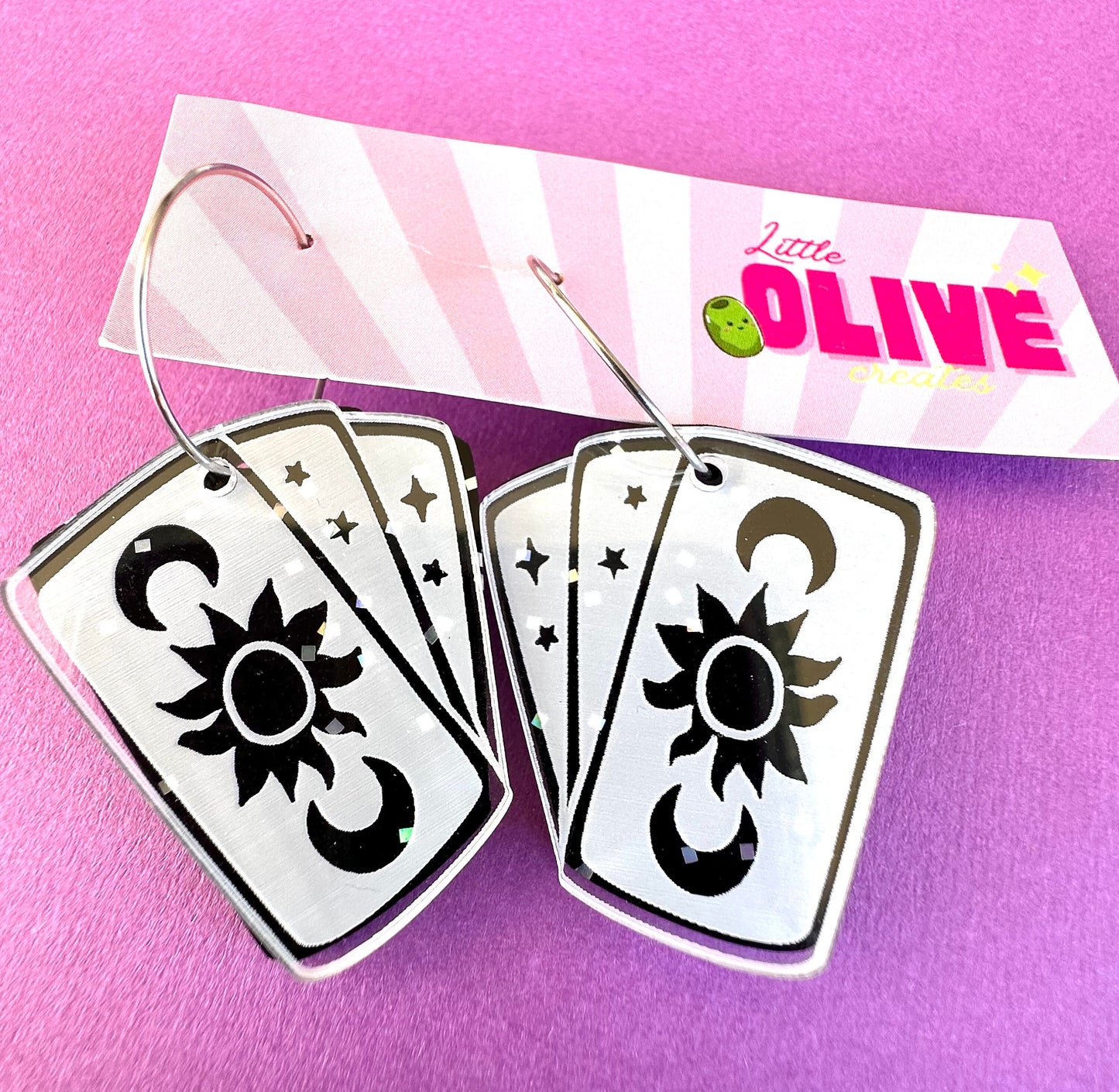 Mystical Witch Tarot Cards Dangle Earrings for Spooky Halloween Style!