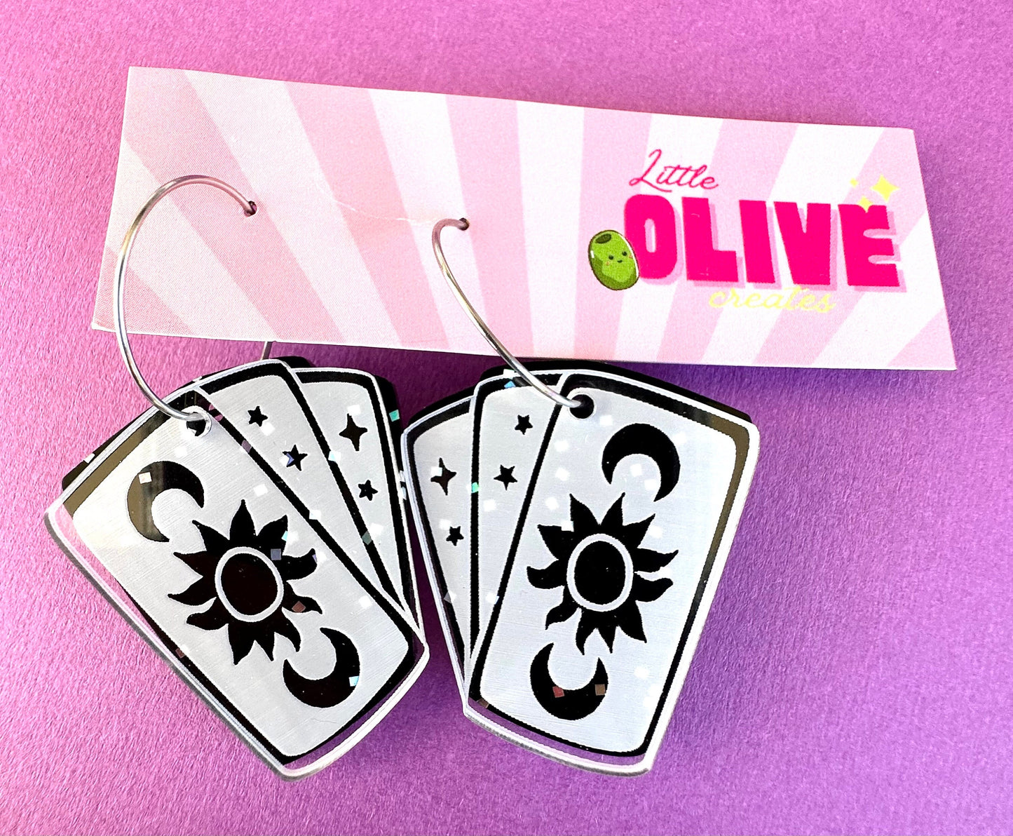 Mystical Witch Tarot Cards Dangle Earrings for Spooky Halloween Style!