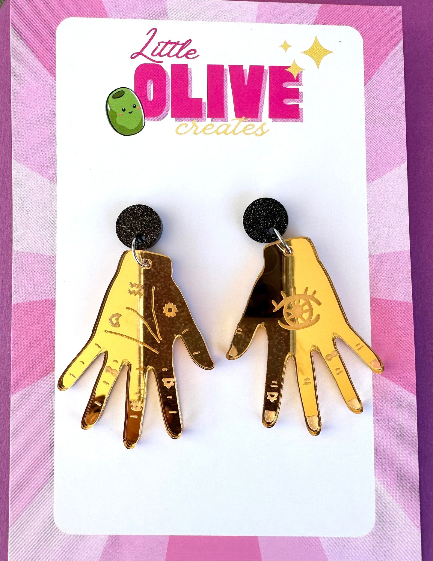 Mystical Tarot Hand Dangle Earrings for Spooky Halloween Style!