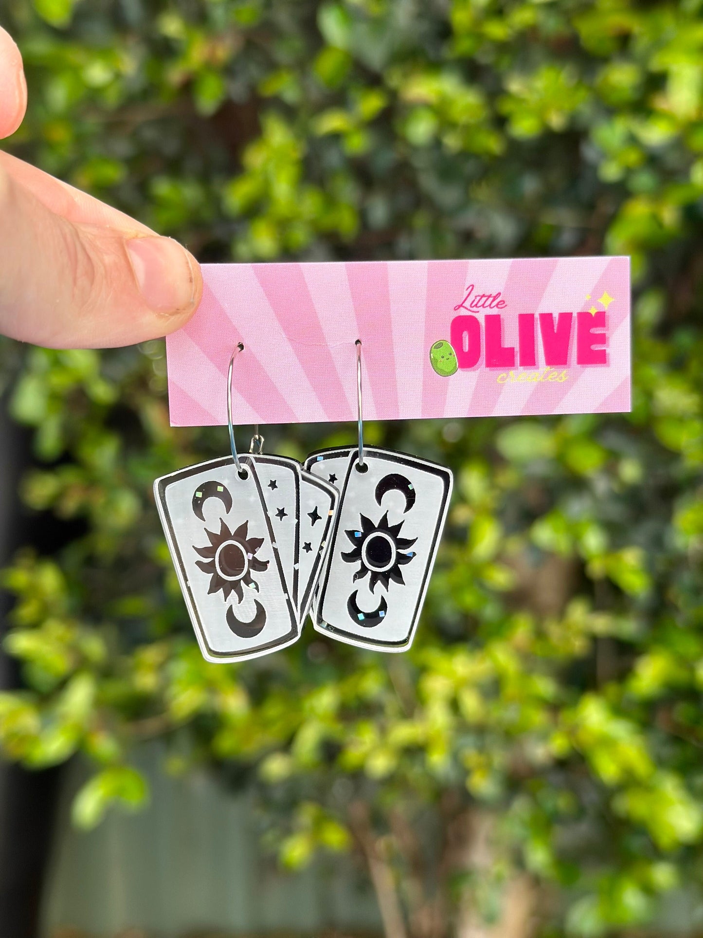 Mystical Witch Tarot Cards Dangle Earrings for Spooky Halloween Style!