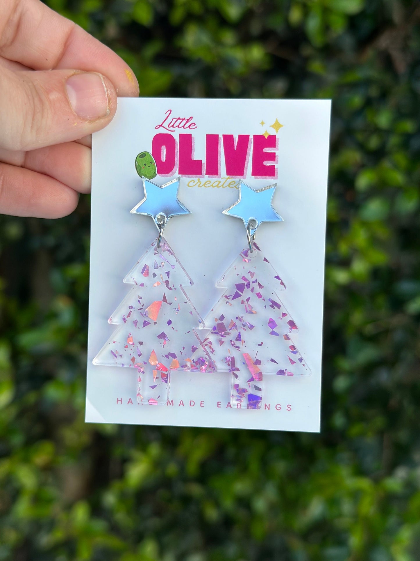 Gorgeous Glitzy Glitter Christmas Tree Dangle Earrings - Festive Variety Pack