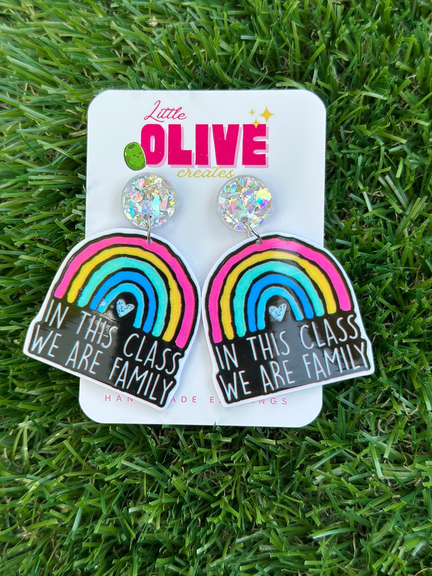 In This Class We Are Family' Teacher Earrings - Fostering Unity