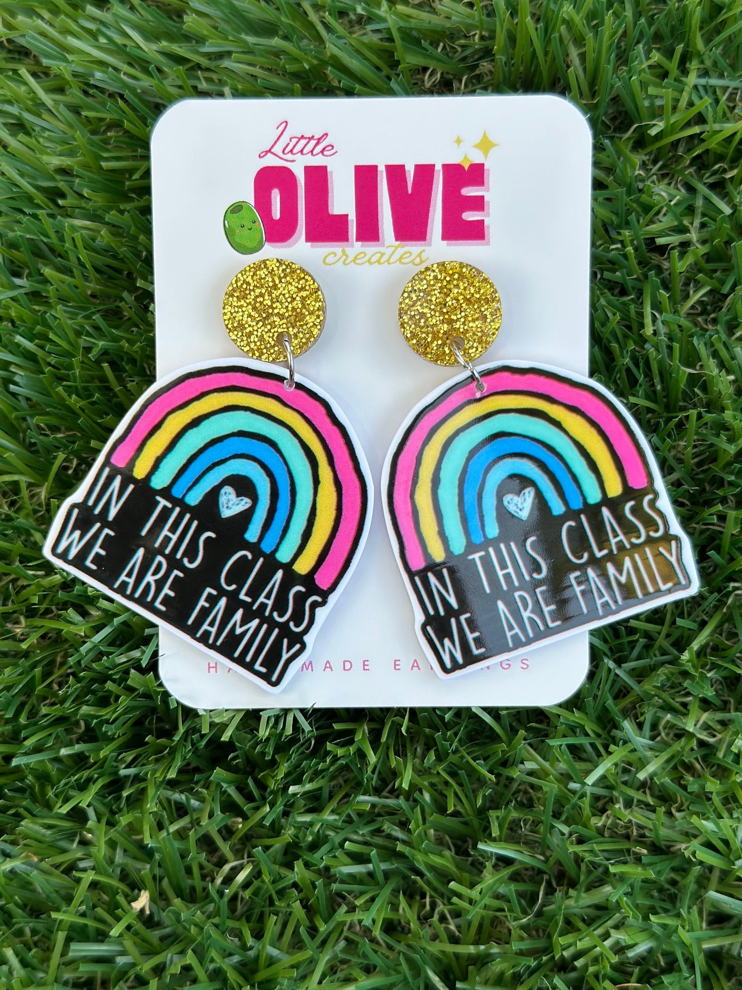 In This Class We Are Family' Teacher Earrings - Fostering Unity