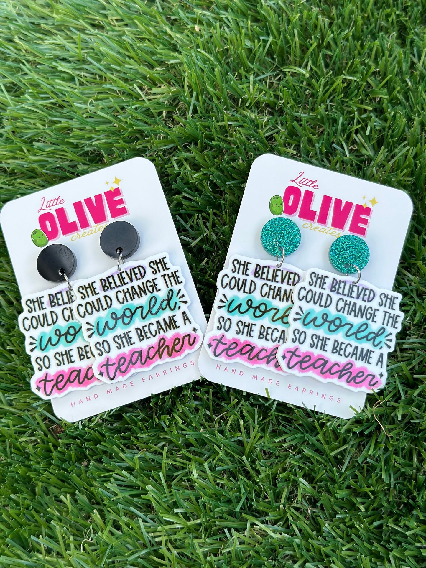 She Believed She Could' Teacher Earrings - Inspiring Educators