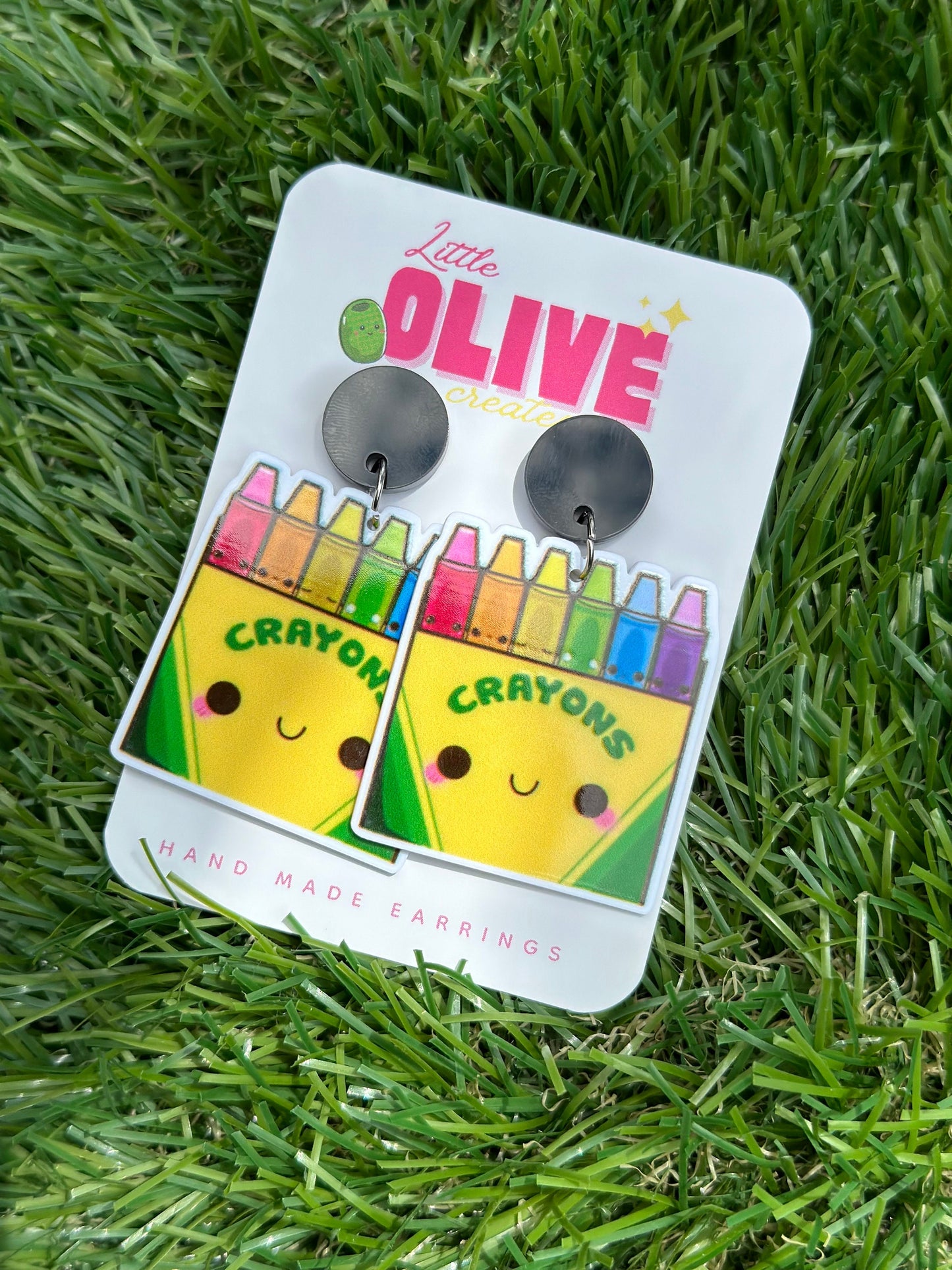 Crayon Box Teacher Dangle Earrings - Creative Tribute