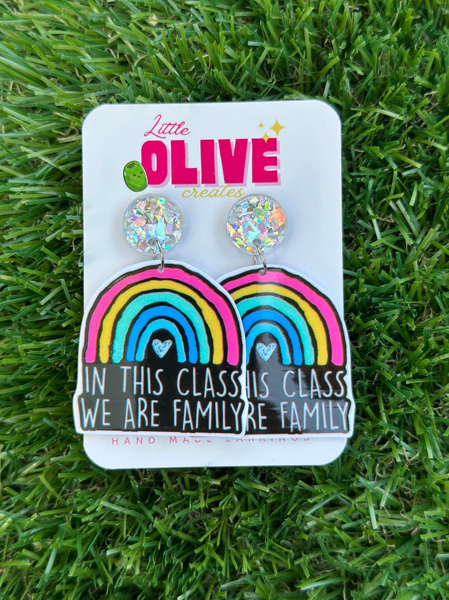 In This Class We Are Family' Teacher Earrings - Fostering Unity