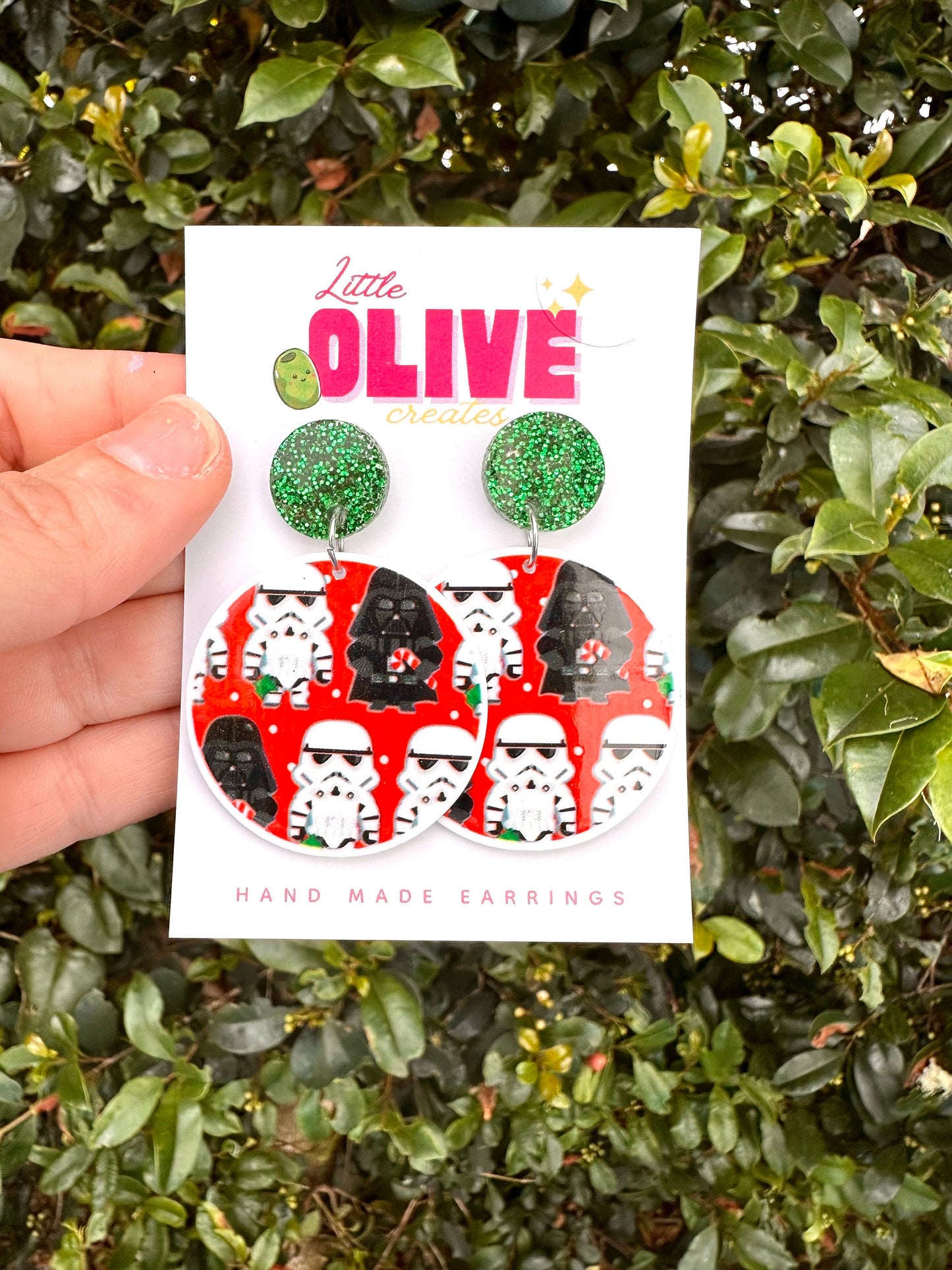 Star Wars Dark Side Christmas Earrings - Galactic Festivities