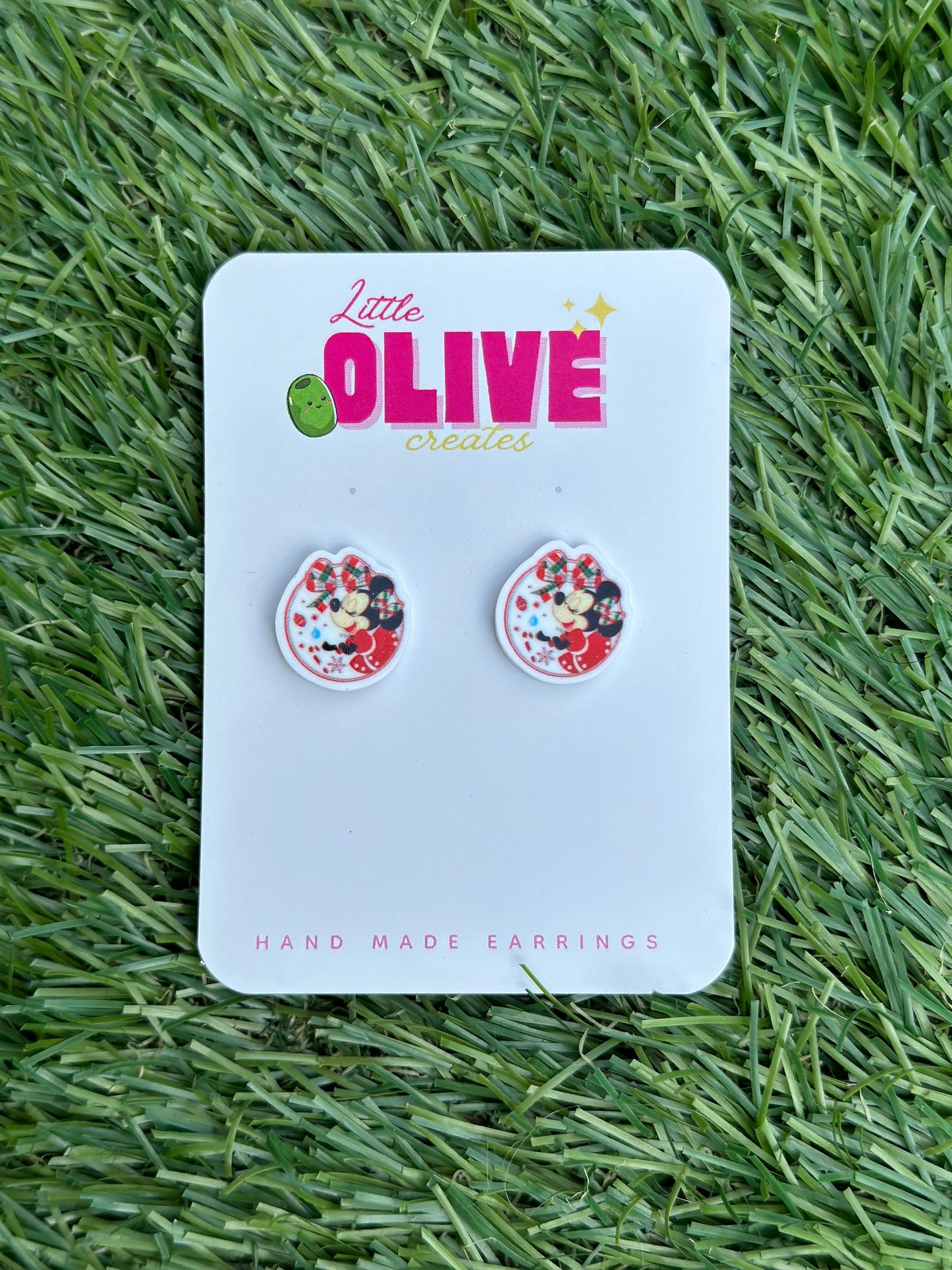 Adorable Mickey-Inspired Christmas Stud Earrings