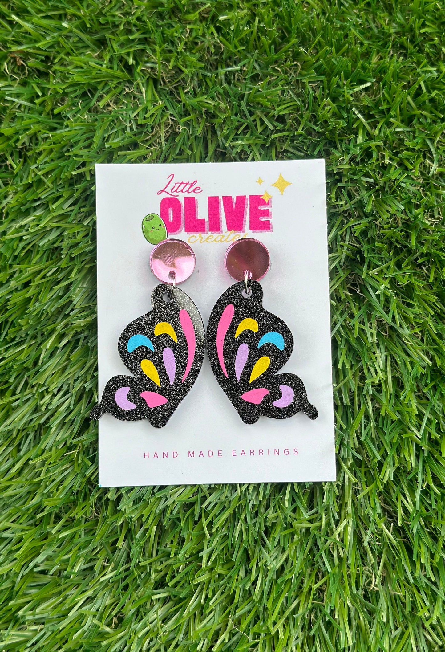 Gorgeous Rainbow Butterfly Drop Dangle Earrings - Fluttering Elegance