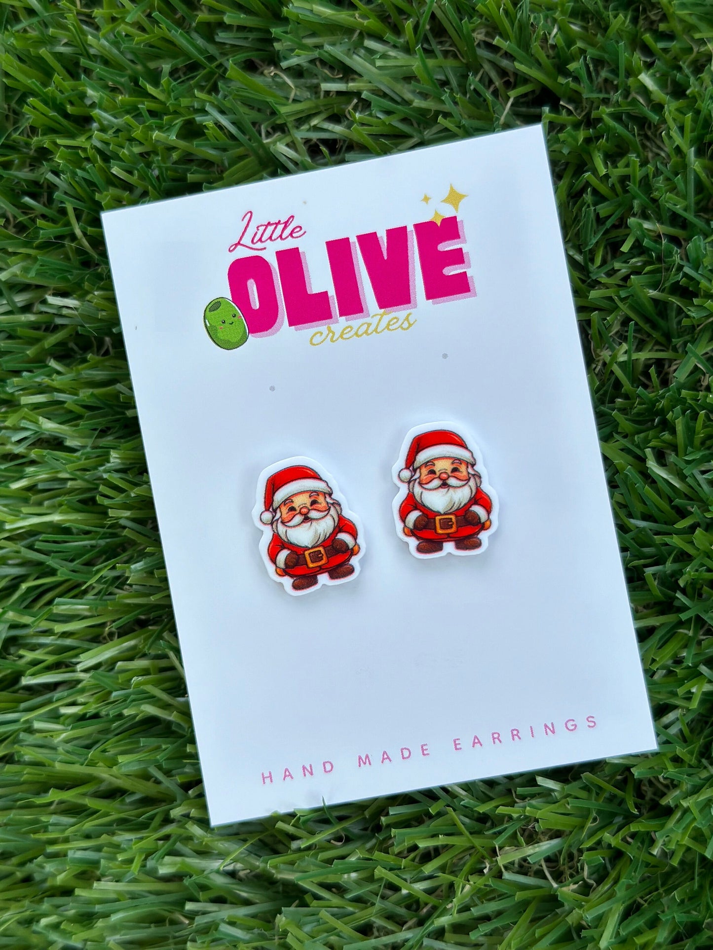Festive Joy: Sparkle with Santa Stud Earrings!
