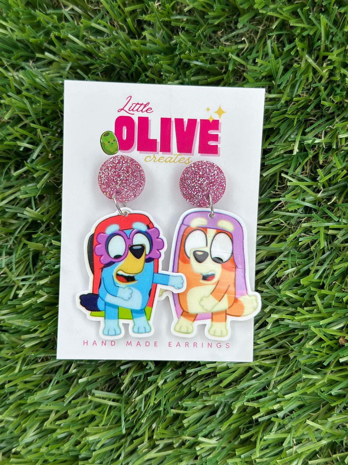 Adorable Bluey The Grannies Dangle Earrings - Playful Variations for a Whimsical Look