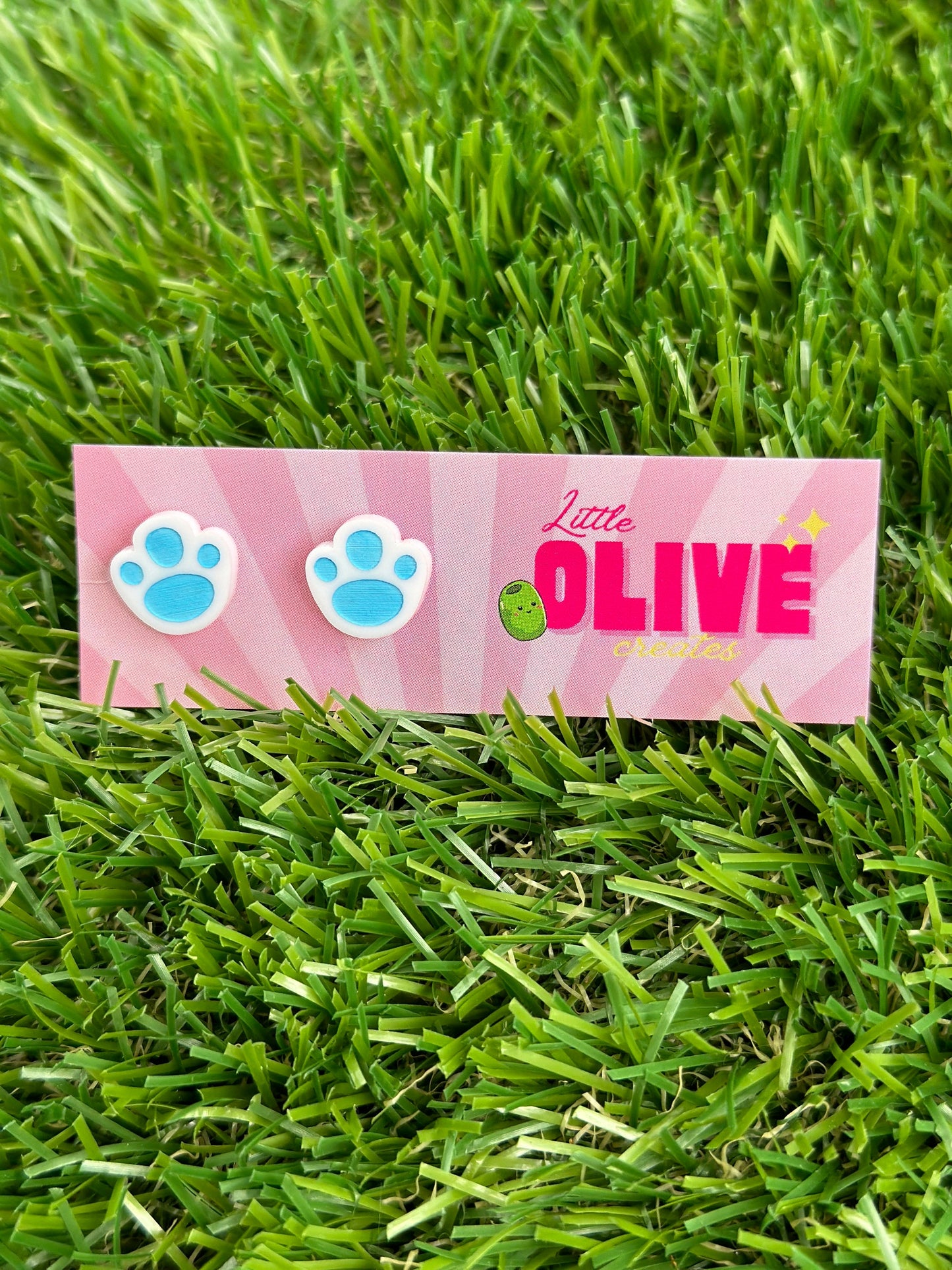 Adorable Easter Bunny Paw Pastel Studs - Choose Your Hue