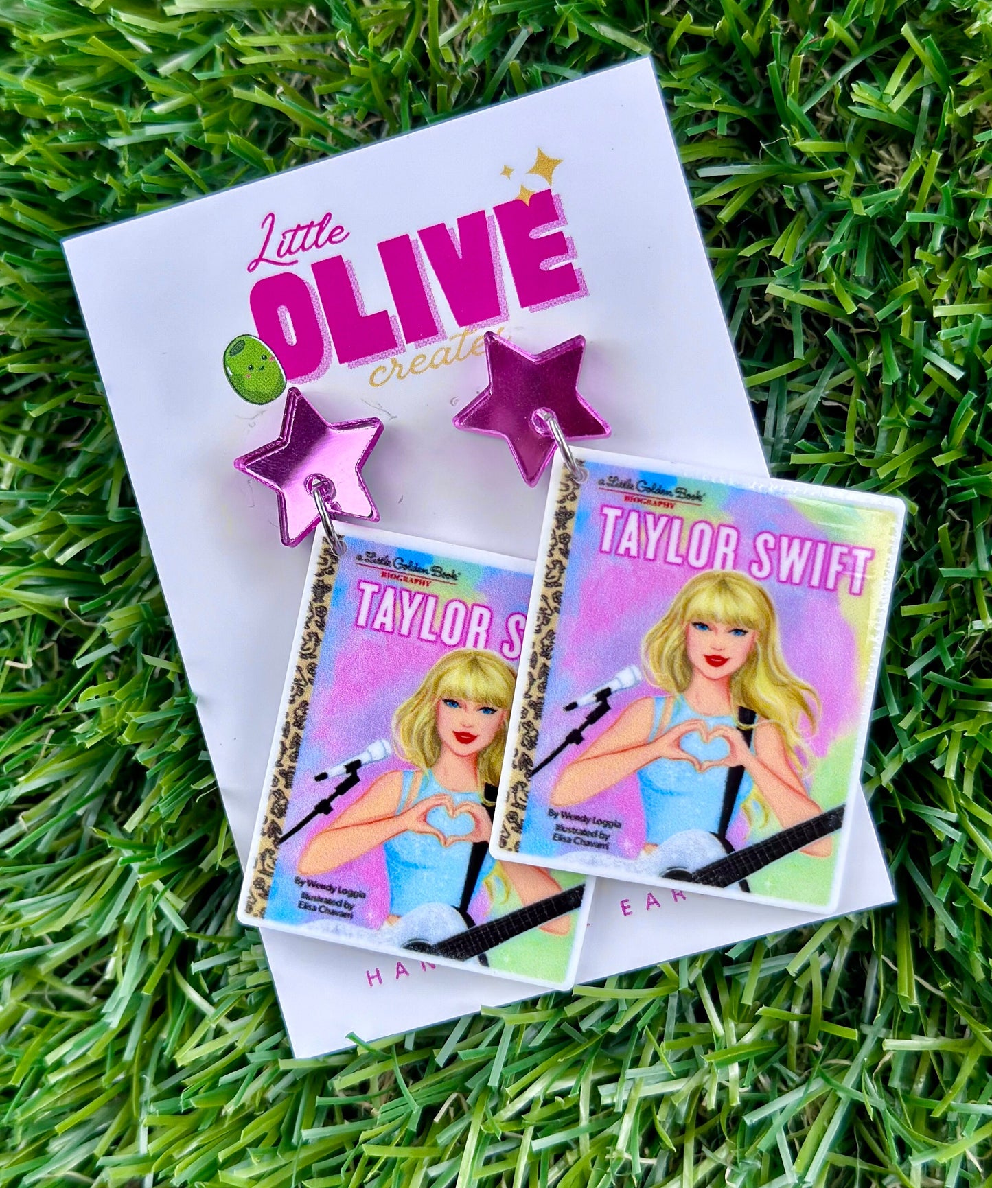 Golden Book style Music Era-Inspired Statement Earrings