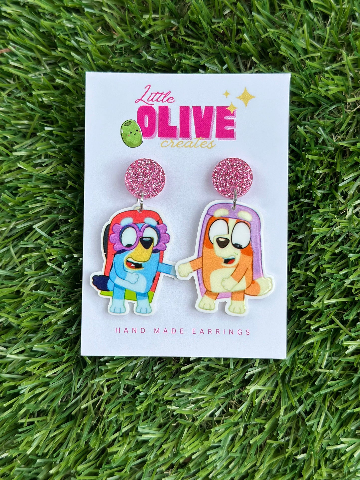 Adorable Bluey The Grannies Dangle Earrings - Playful Variations for a Whimsical Look