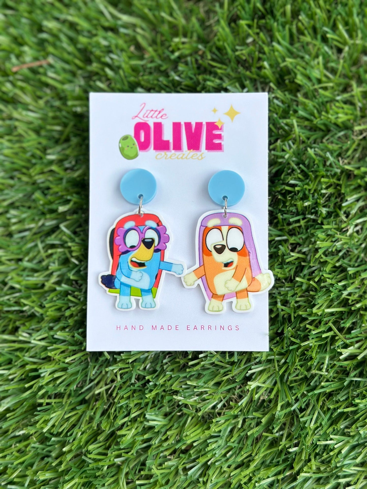 Adorable Bluey The Grannies Dangle Earrings - Playful Variations for a Whimsical Look