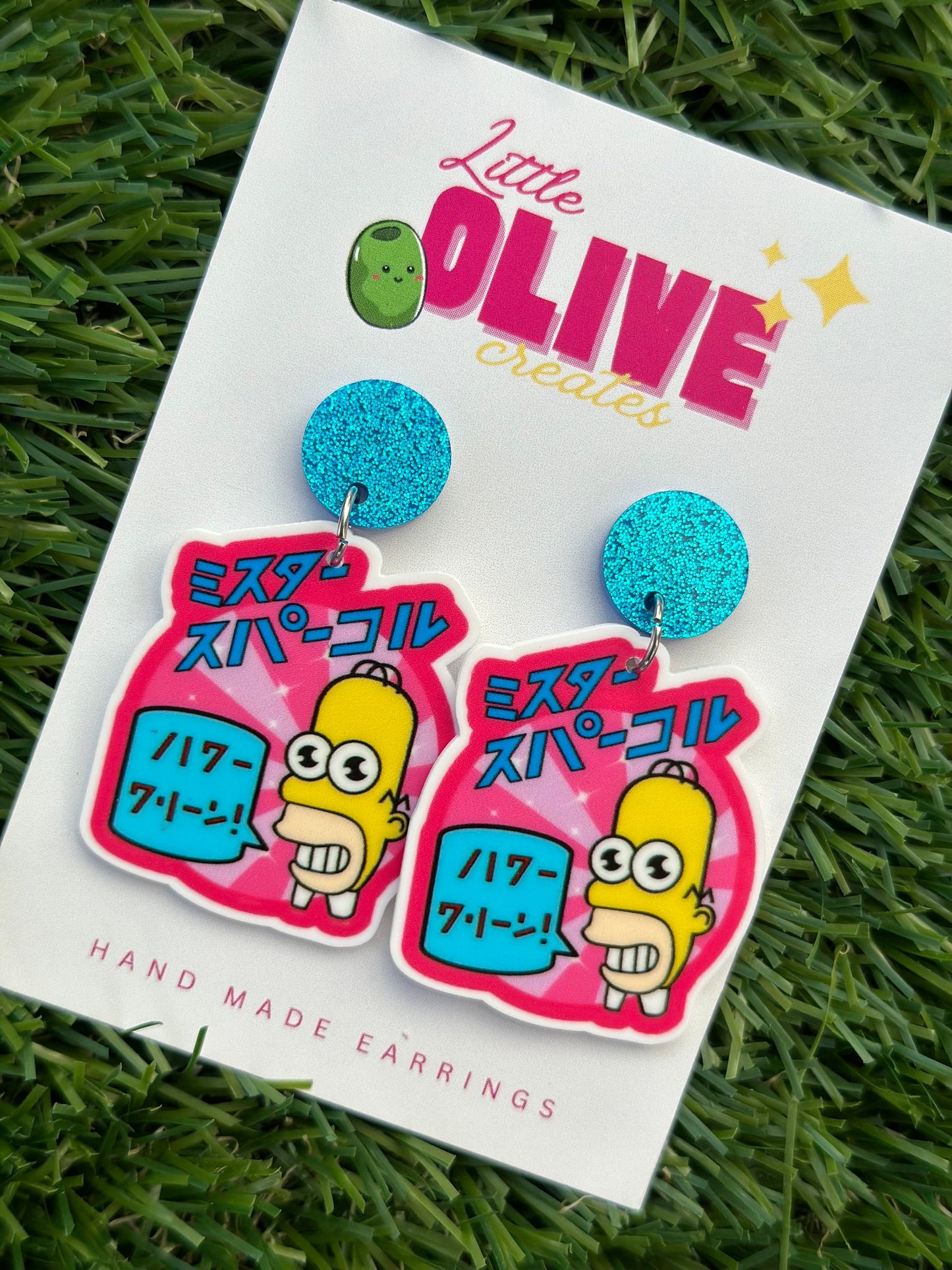 Homer Simpson Mr. Sparkle Dangle Earrings - Quirky Simpsons Fun