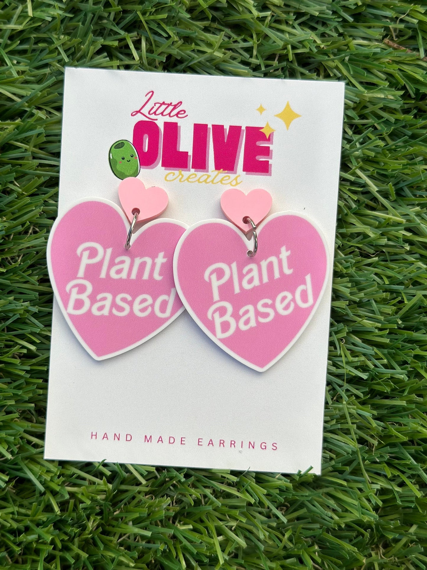 Vegan Vibes: 'Plant-Based' Dangle Earrings for Proud Vegans