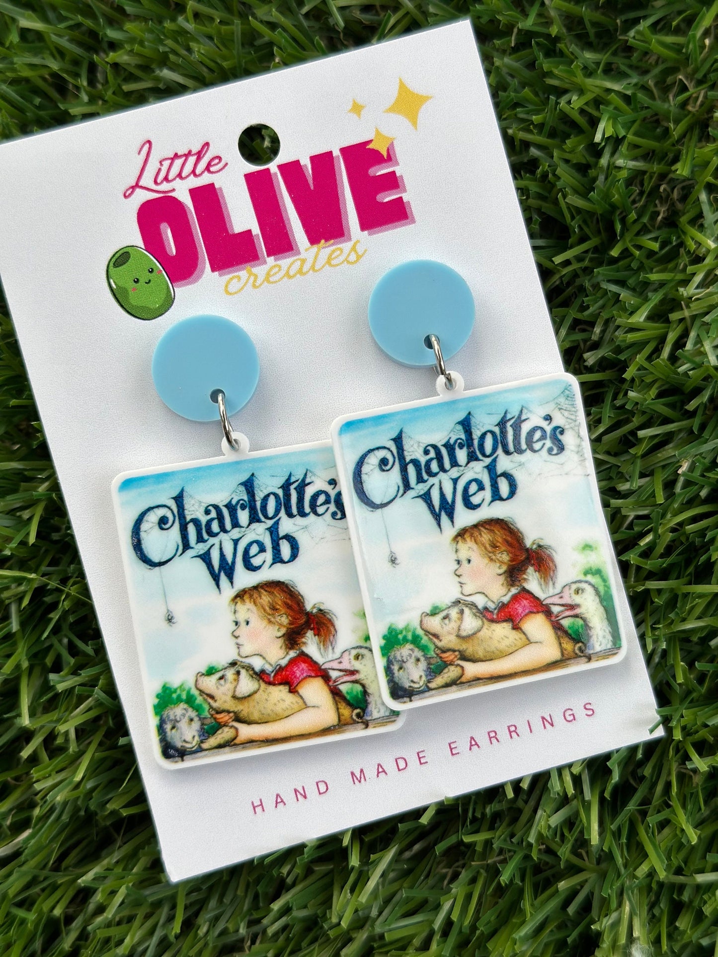 Charlotte's Web Book Week Inspired Teacher Dangle Earrings
