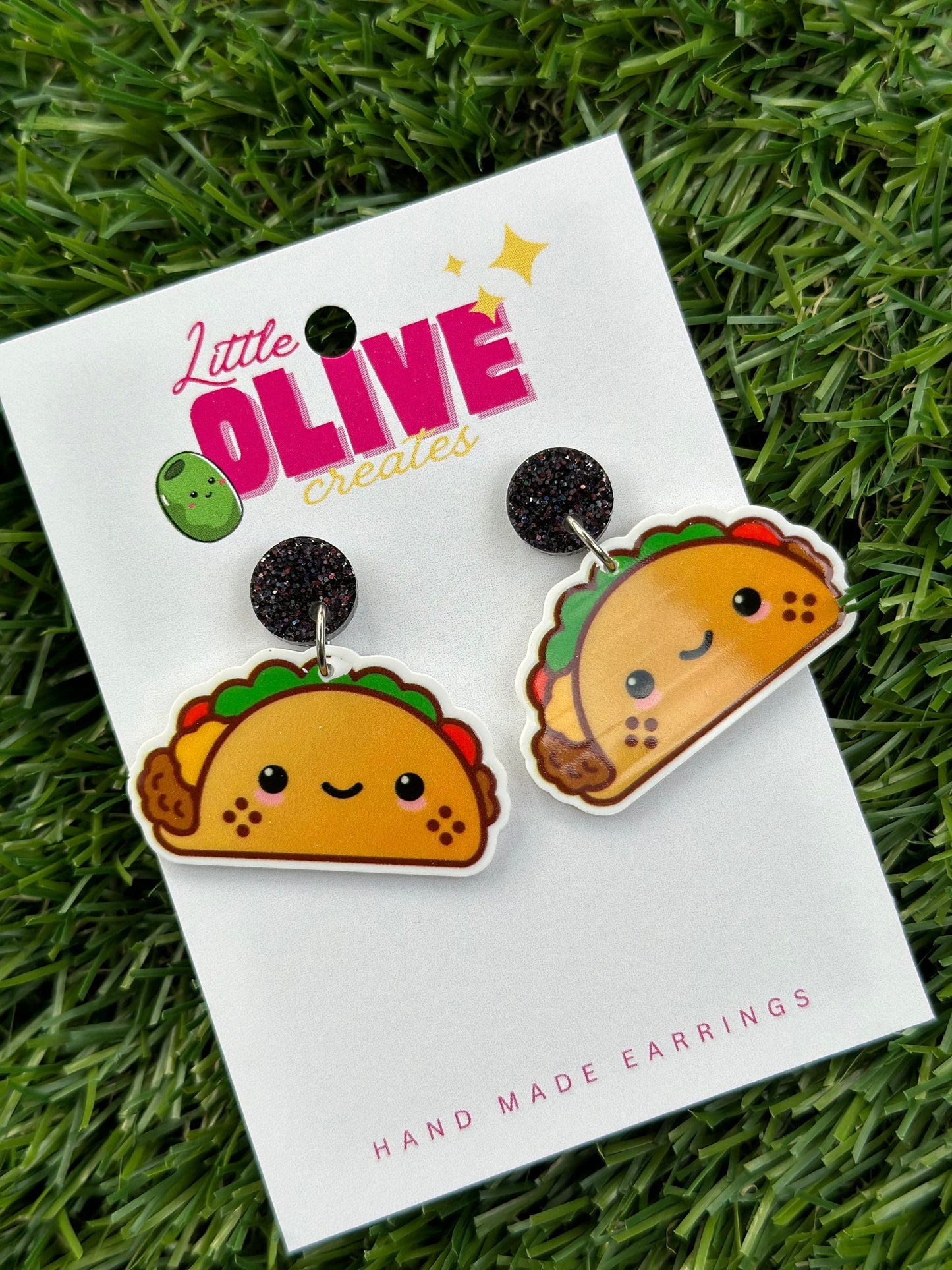 Adorable Happy Taco Drop Dangle Earrings