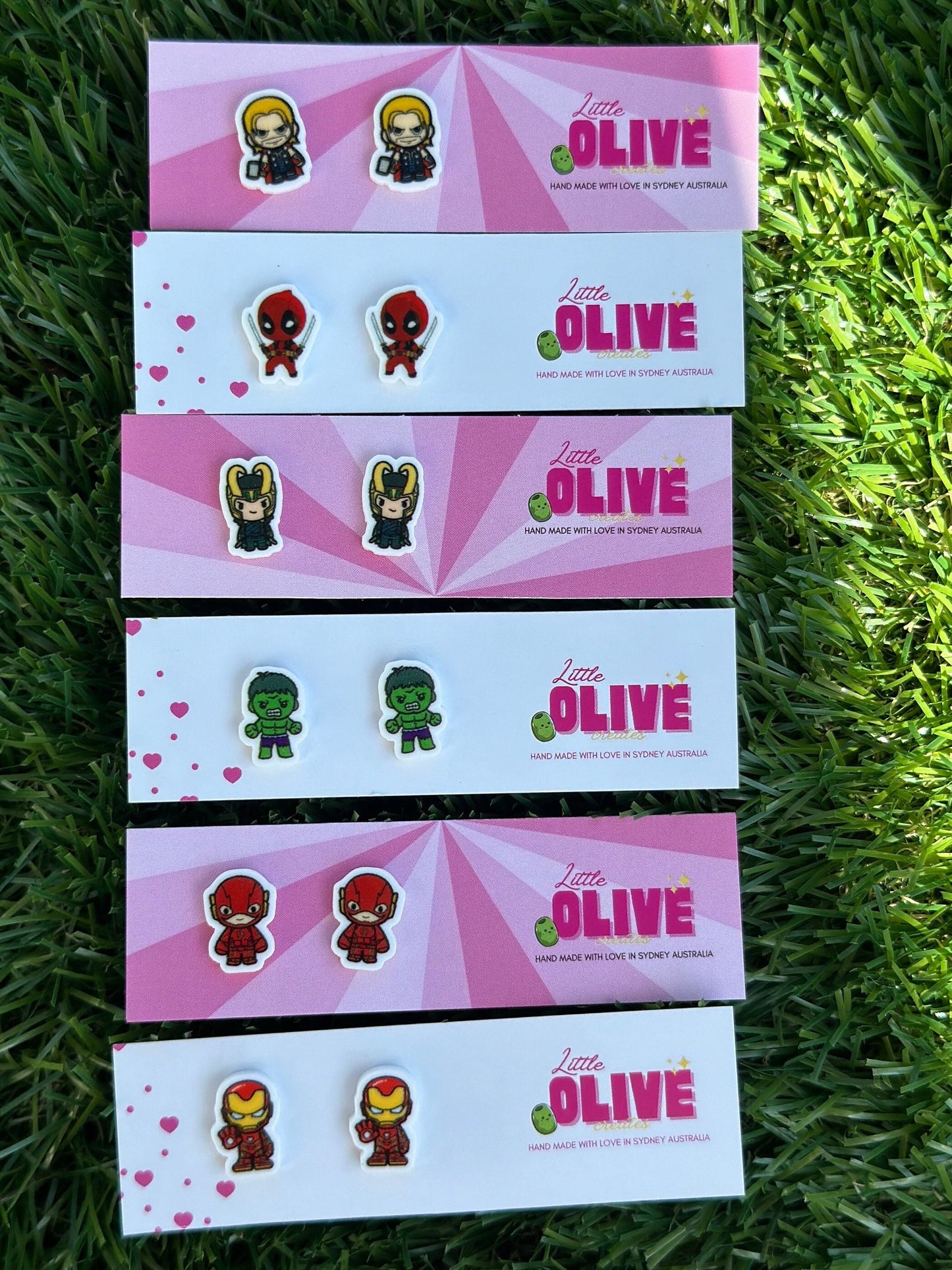 Marvel Inspired Superhero Stud Earrings - Unleash Your Inner Hero!
