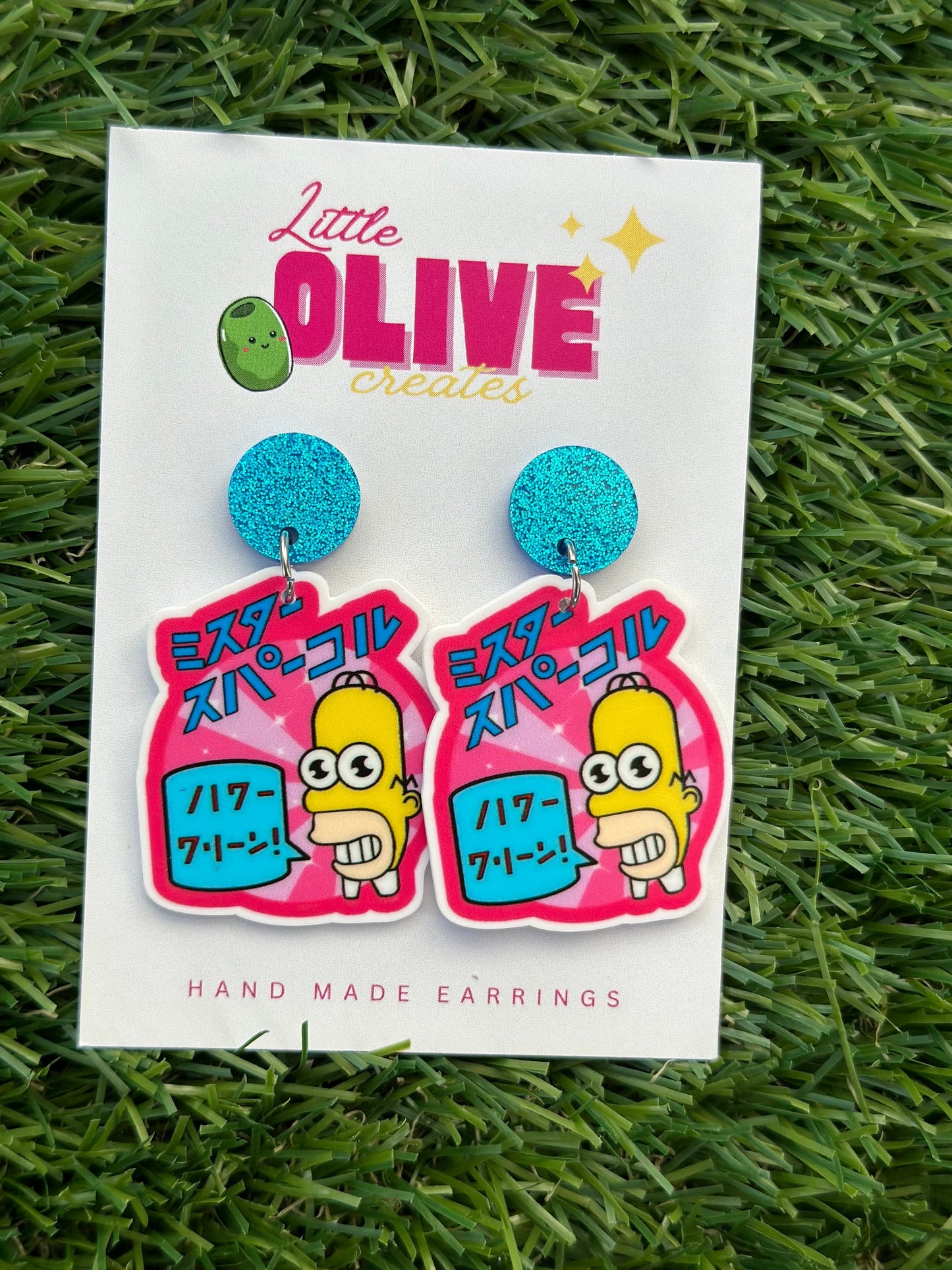 Homer Simpson Mr. Sparkle Dangle Earrings - Quirky Simpsons Fun