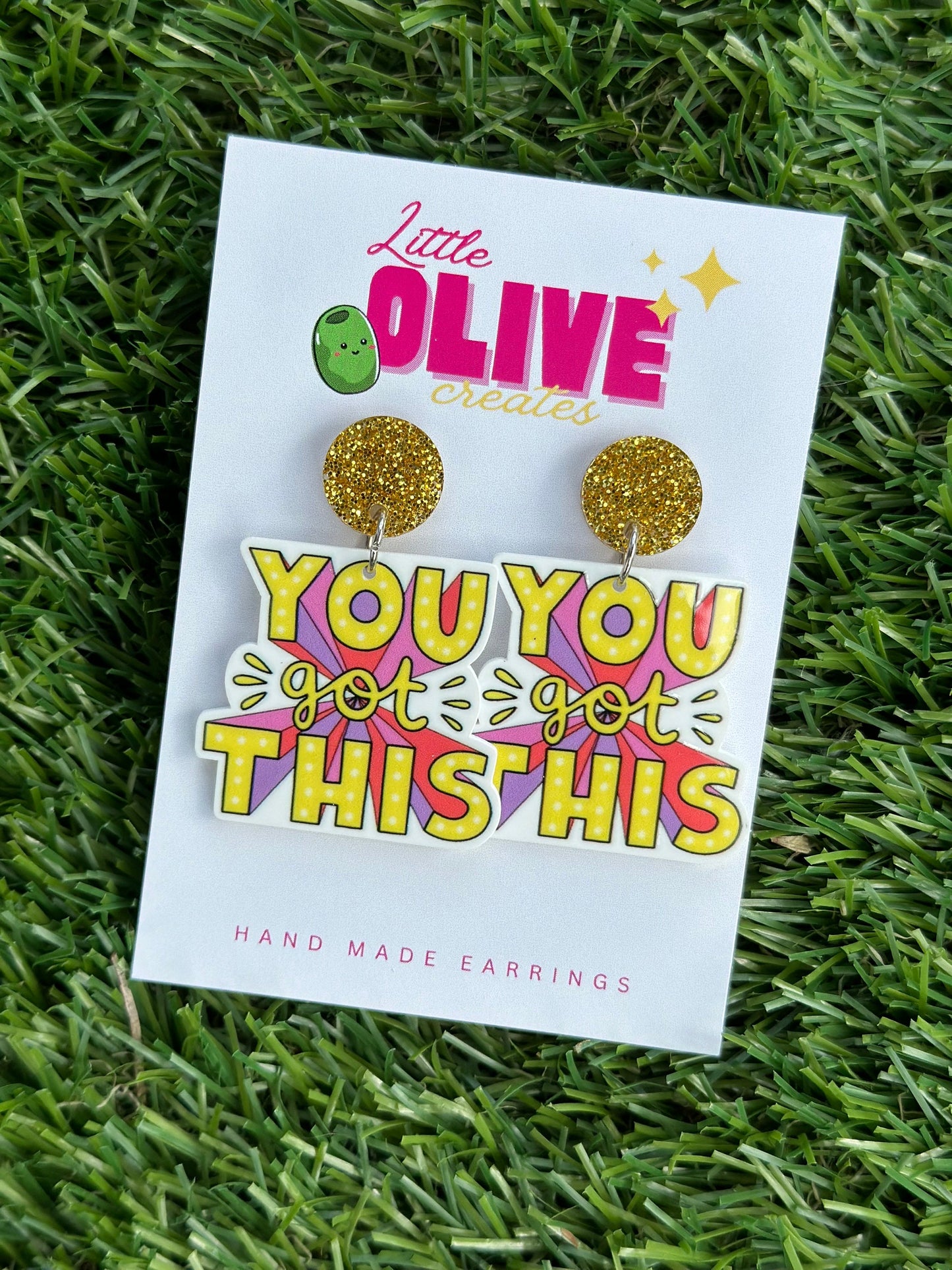 Empowerment Boost: 'You Got This' Dangle Earrings