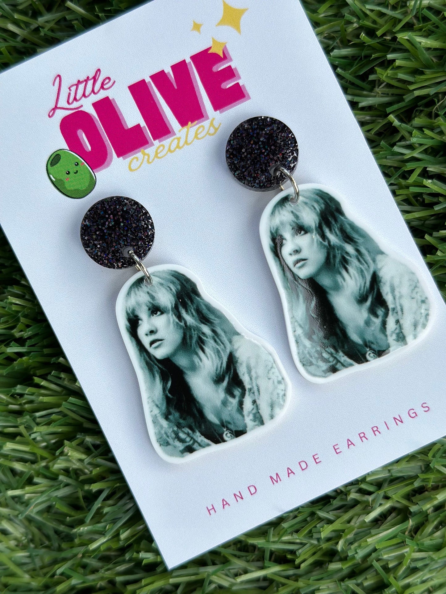 Stevie Nicks Vibes: Black and White Dangle Earrings