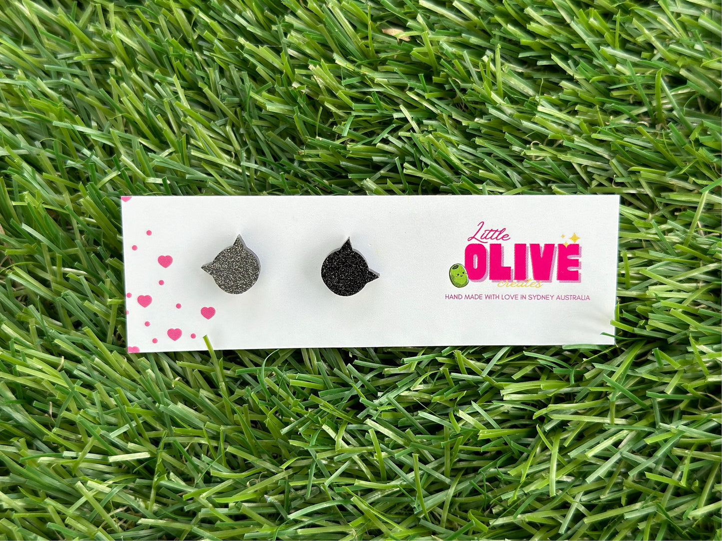 Glittery Black Cat Earrings - Whimsical Accessories for Cat Lovers!