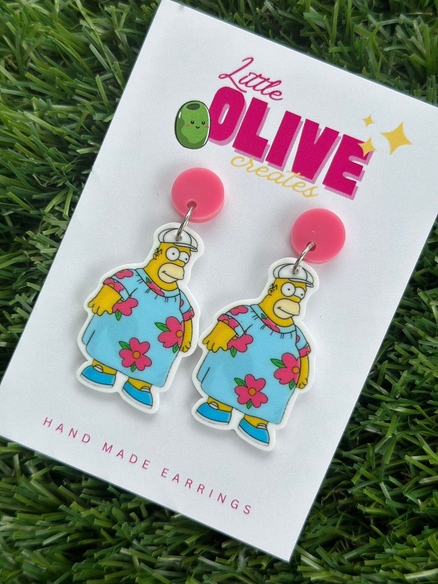 Homer Simpson in the Muumuu Dress Dangle Earrings