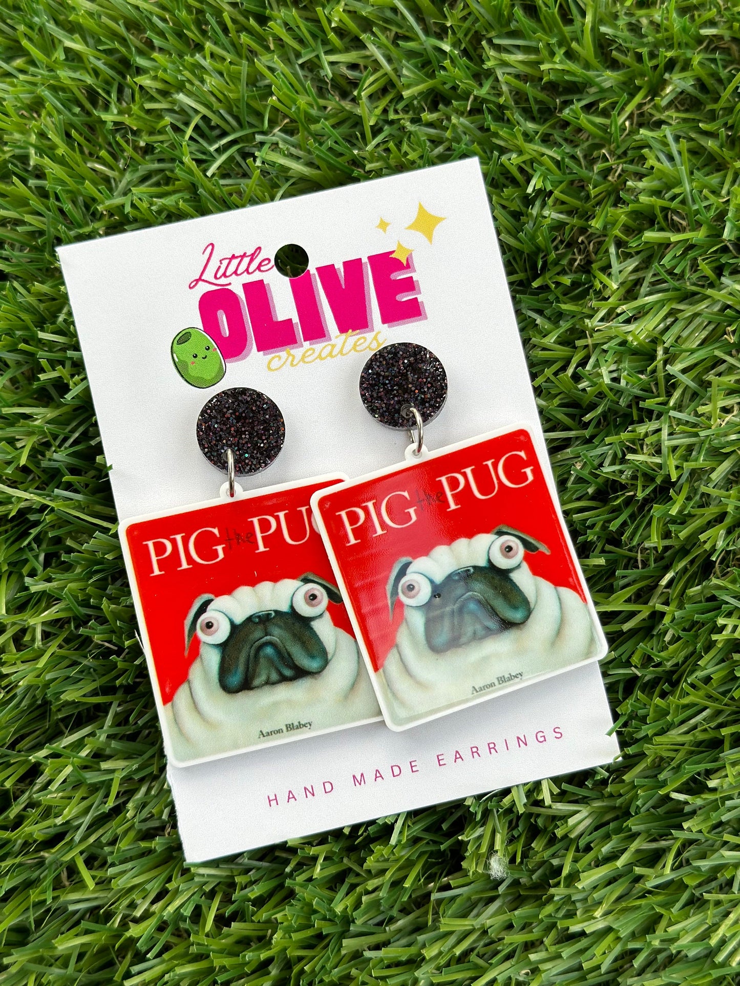 Pig the Pug Book Week Inspired Teacher Dangle Earrings