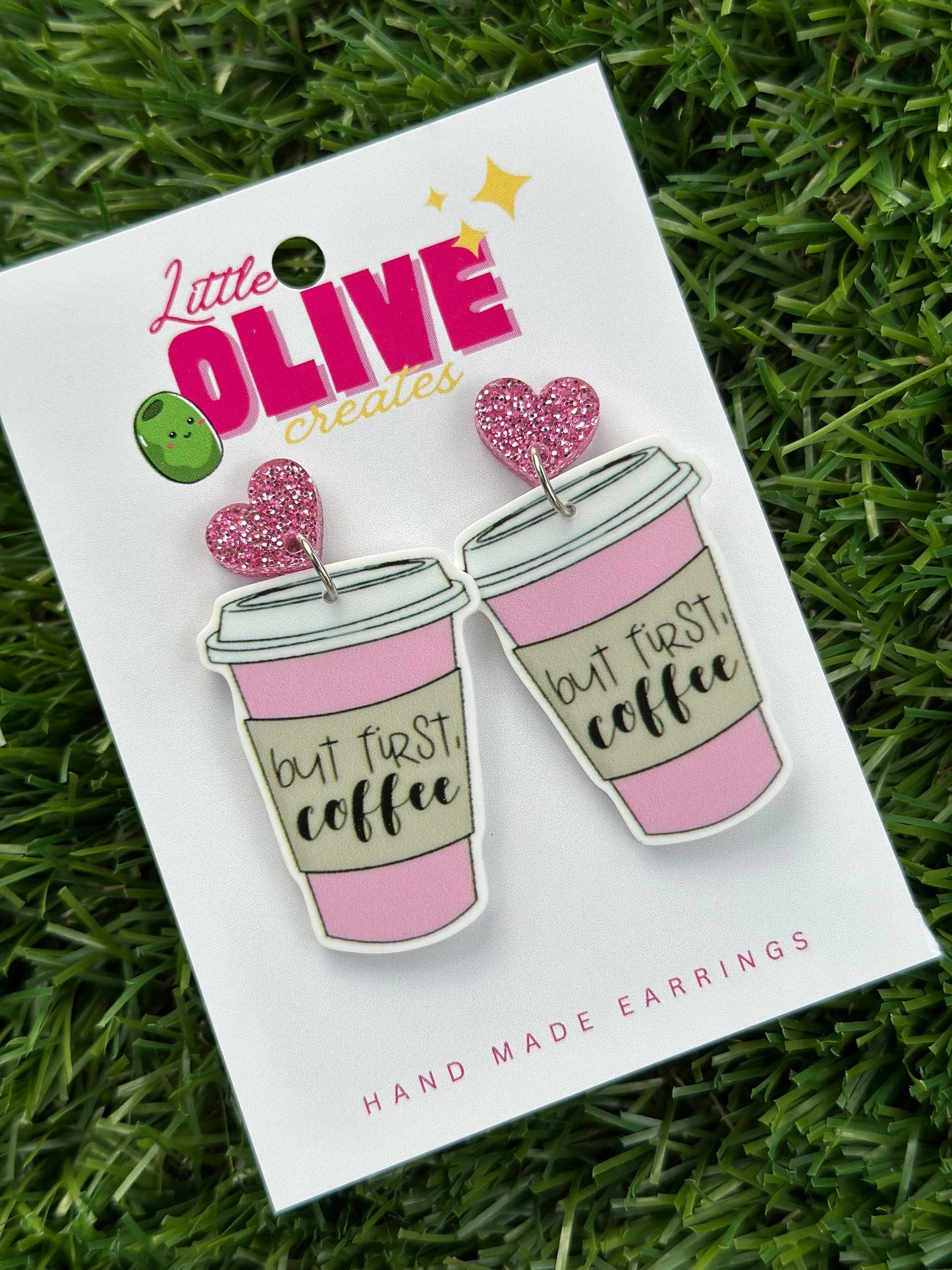 But First Coffee Dangle Earrings. Perfect for Coffee Lovers and Teachers