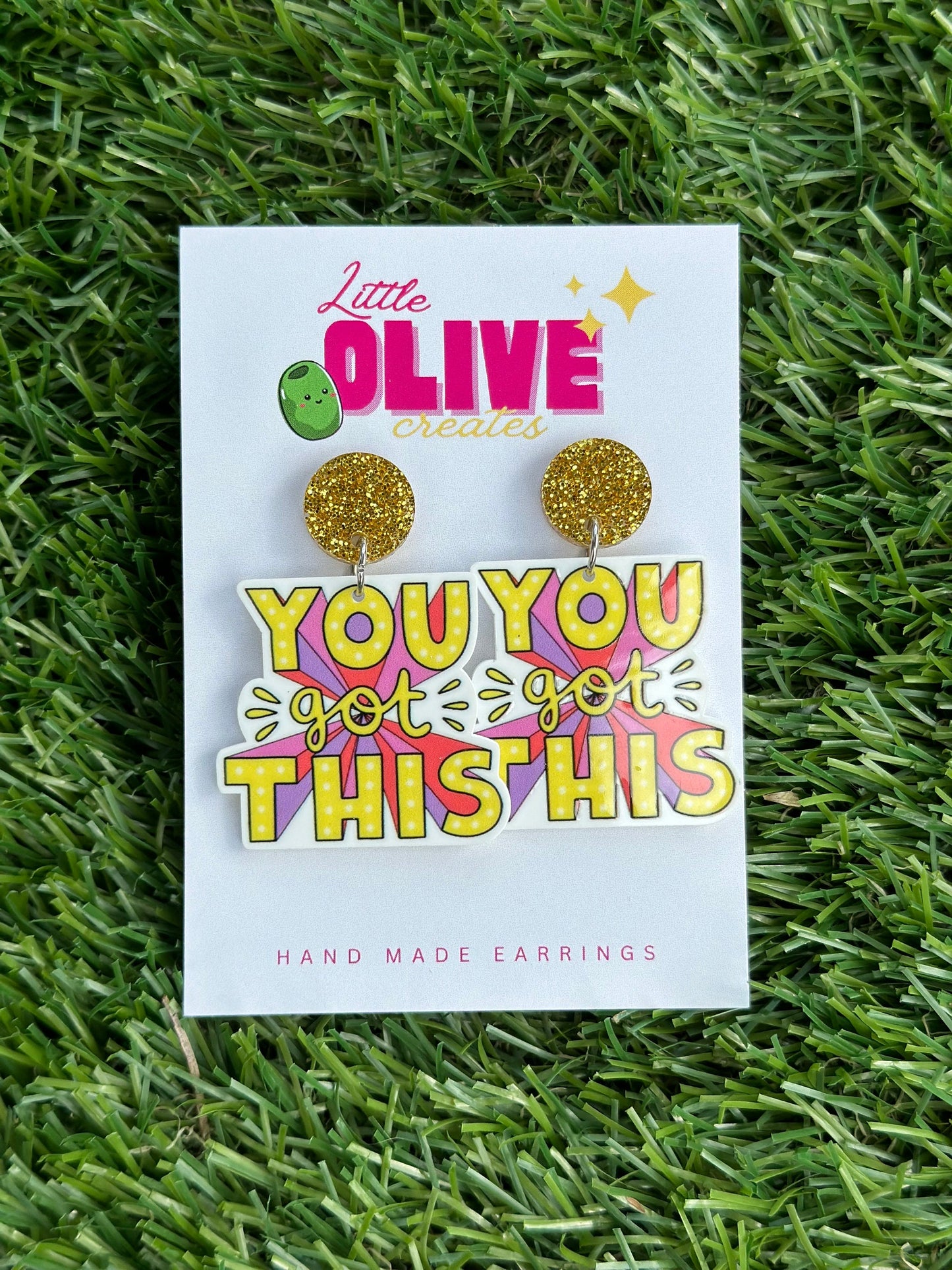 Empowerment Boost: 'You Got This' Dangle Earrings