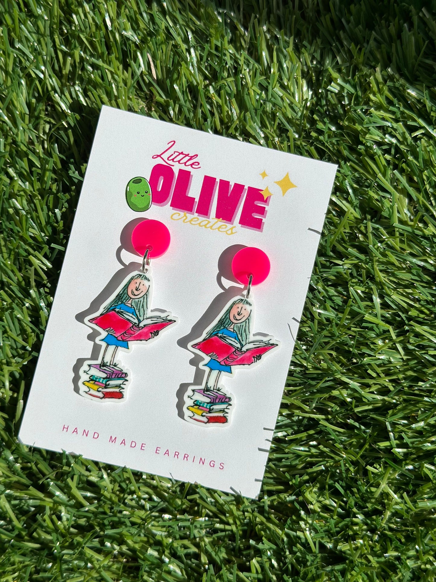 Magical Matilda Dangle Earrings for Book Lovers