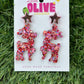 Gorgeous Reindeer Christmas Confetti Glitter Drop Earrings - Festive Holiday Magic