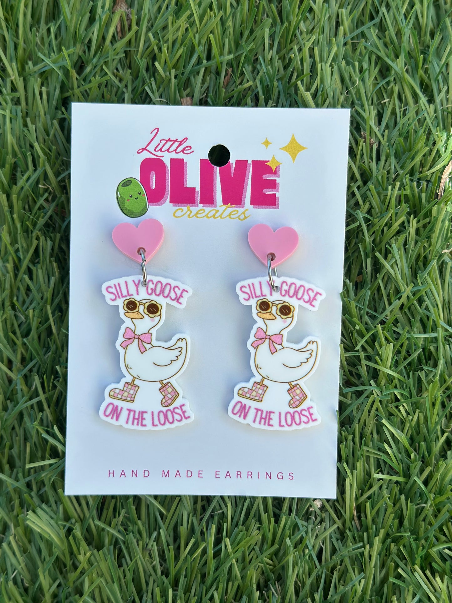 Silly Goose on the Loose Dangle Earrings 🪿💛