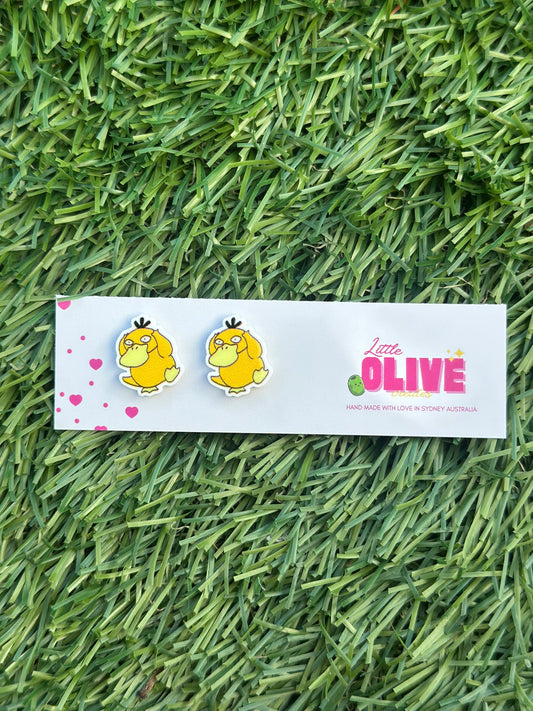 Psyduck Stud Earrings – Cute 15mm Pokémon Earrings for Fans