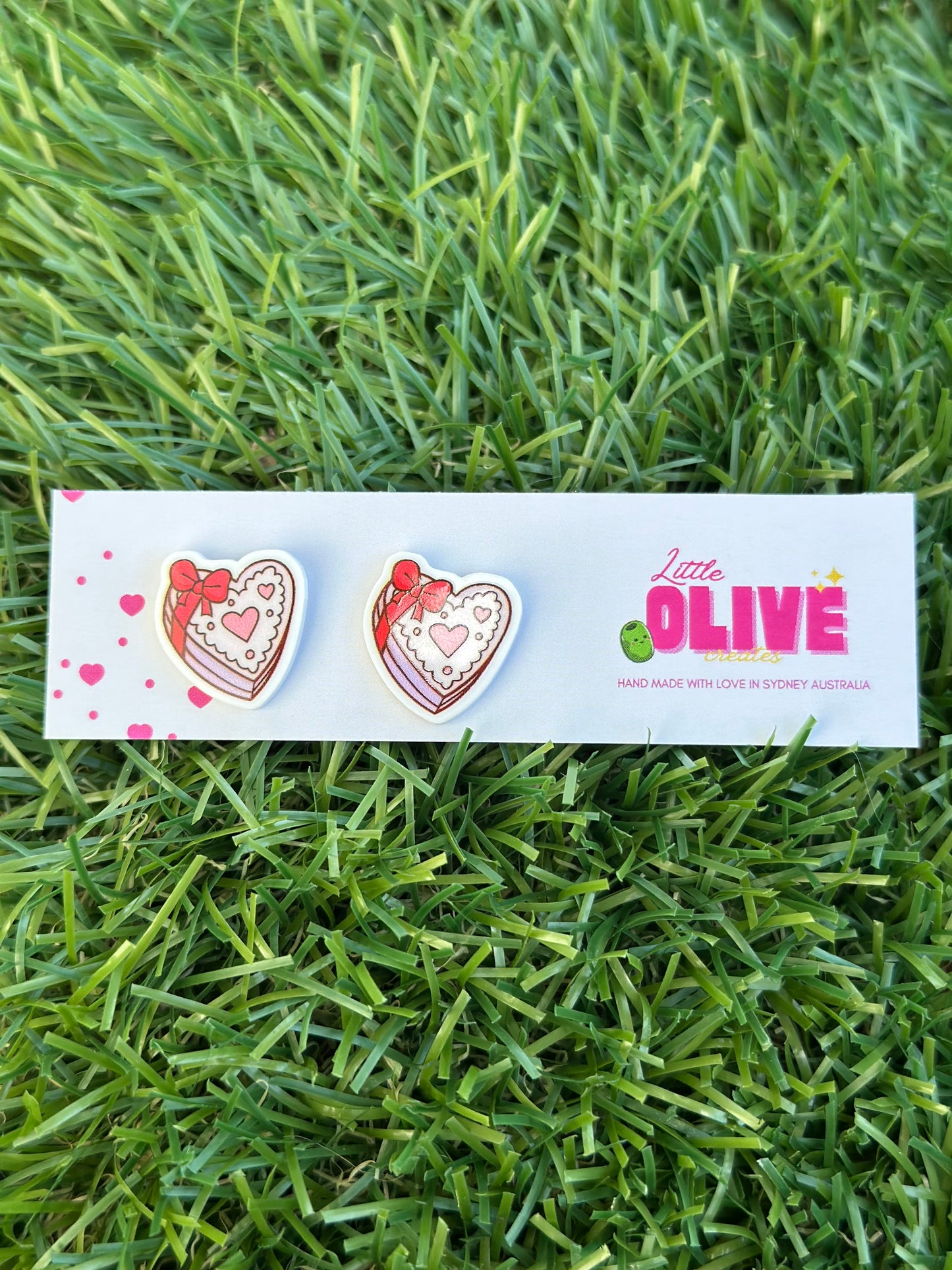 Chocolate/Candy Box Heart Earrings – Perfect for Valentine’s Day 🍫💖